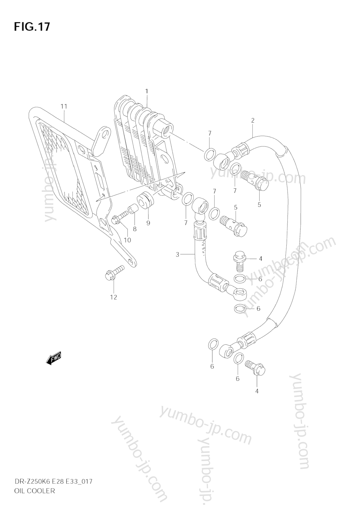 OIL COOLER для мотоциклов SUZUKI DR-Z250 2007 г.