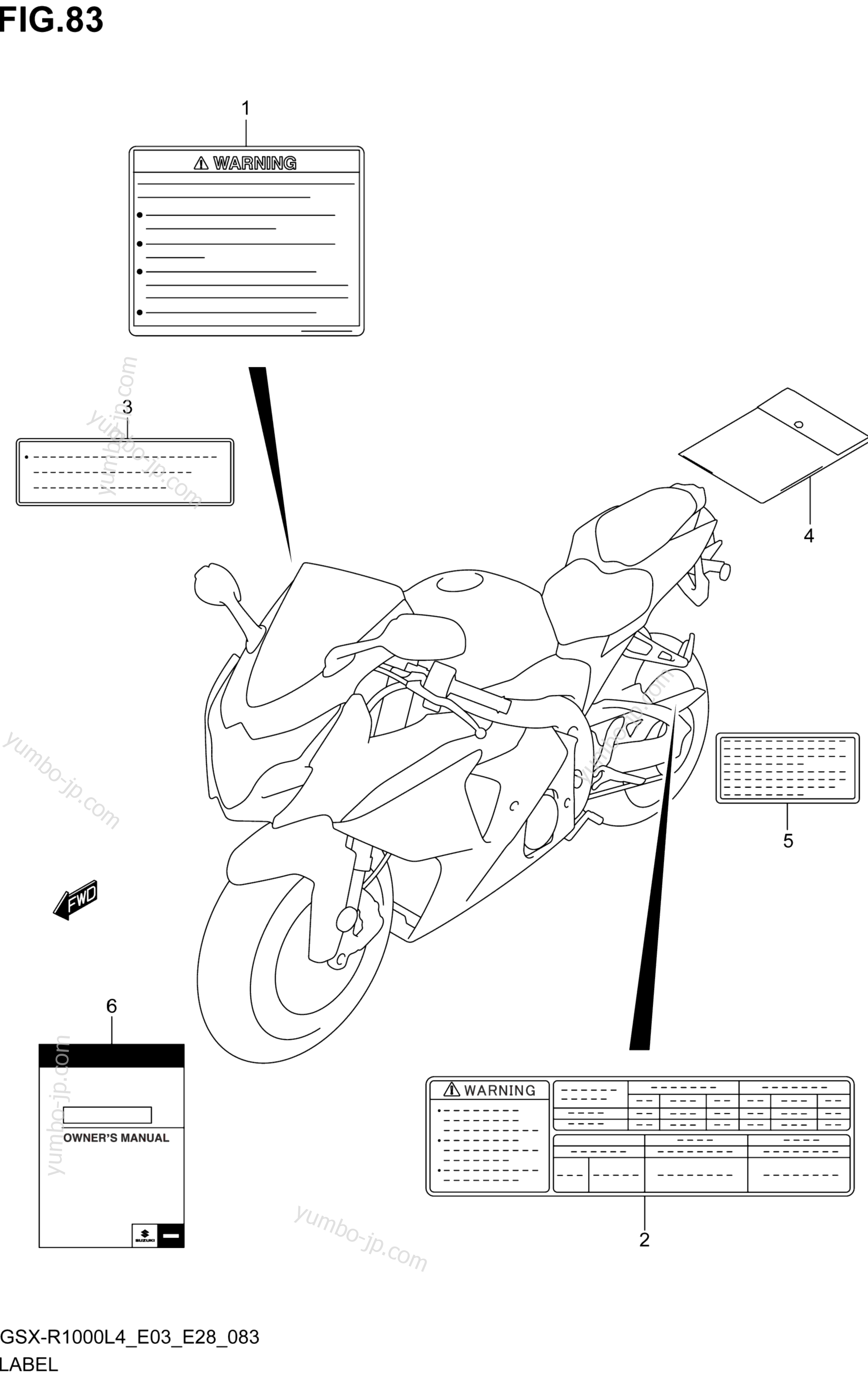 LABEL (GSX-R1000L4 E33) for motorcycles SUZUKI GSX-R1000 2014 year
