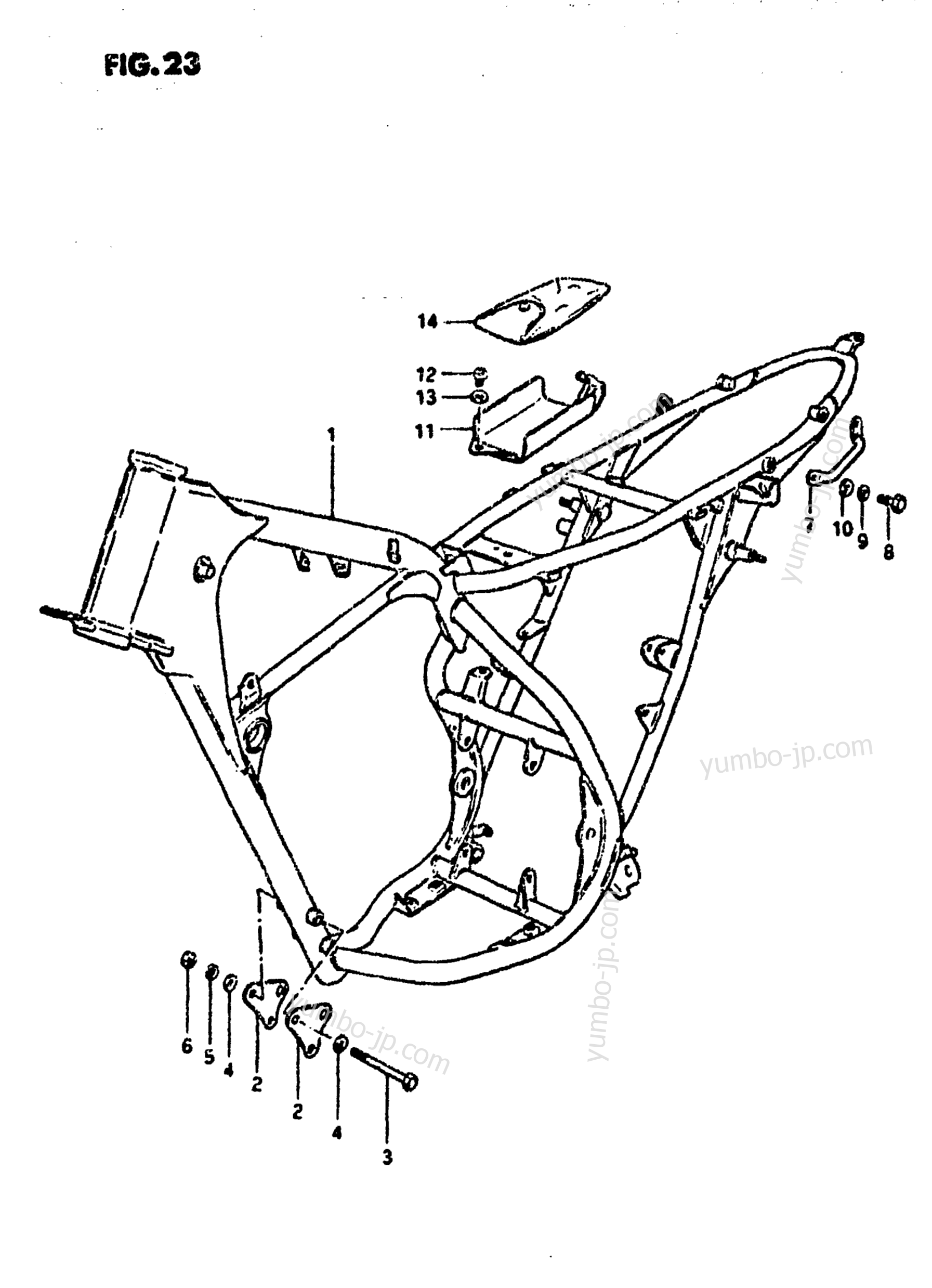 FRAME (DS100T for motorcycles SUZUKI DS100 1979 year