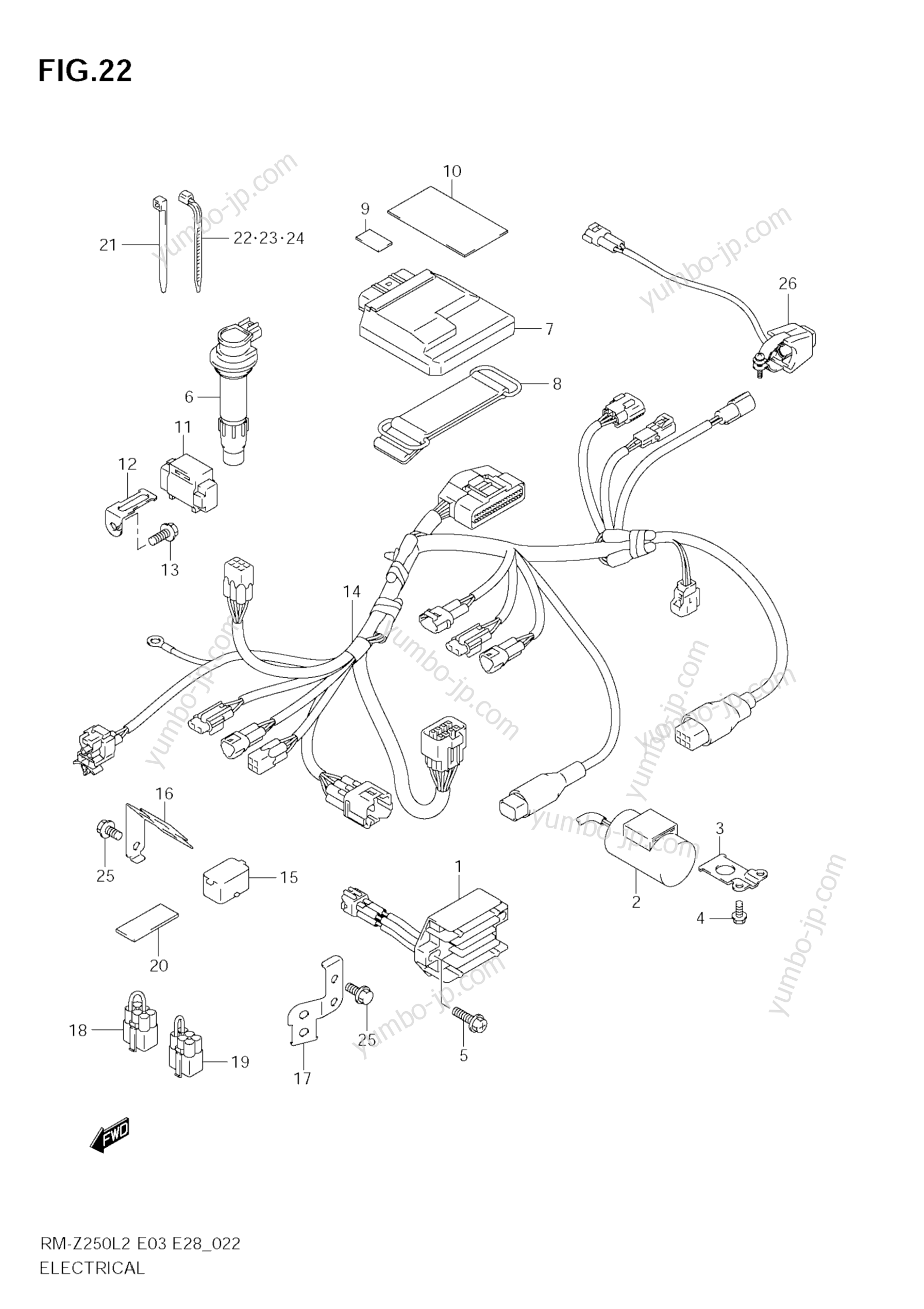 Electrical for motorcycles SUZUKI RM-Z250 2012 year