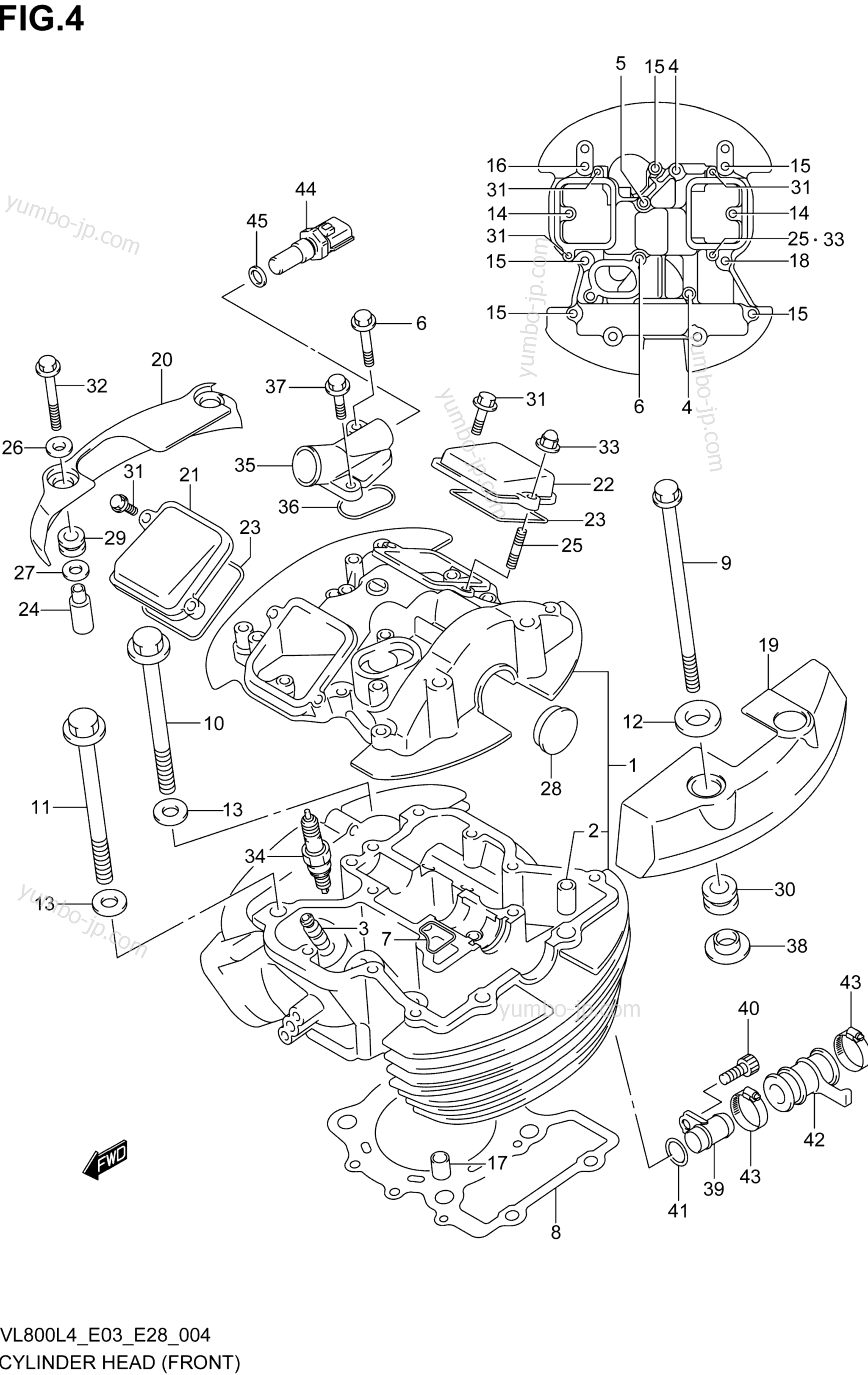 CYLINDER HEAD (FRONT) (VL800L4 E33) for motorcycles SUZUKI VL800T 2014 year