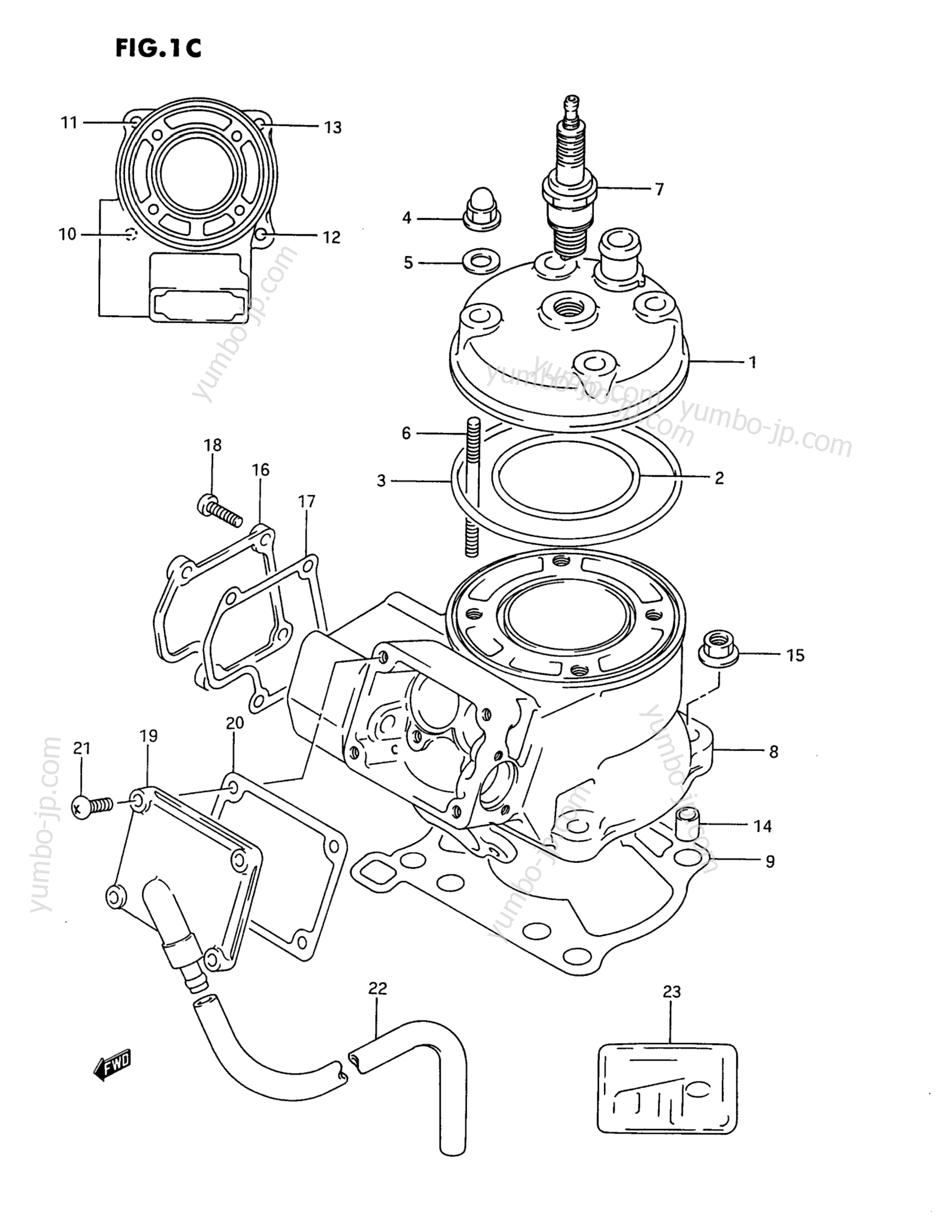 CYLINDER (MODEL M/N/P/R/S) for motorcycles SUZUKI RM80 1990 year