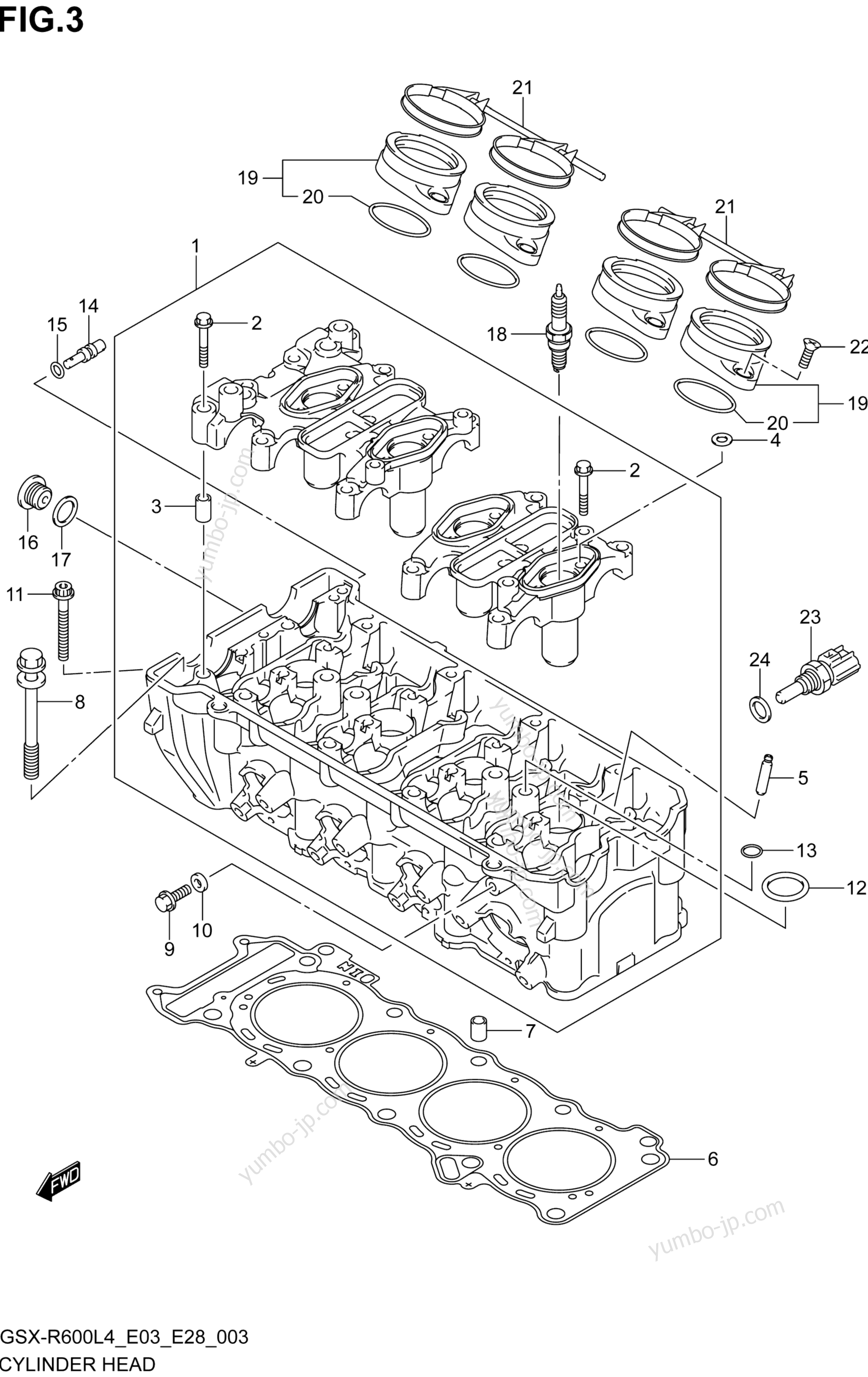 CYLINDER HEAD for motorcycles SUZUKI GSX-R600 2014 year