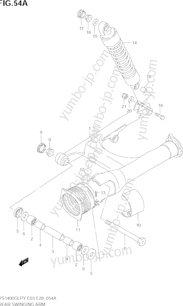 REAR SWINGING ARM (MODEL K1/K2/K3) для мотоциклов SUZUKI Intruder (VS1400GLP) 1996 г.