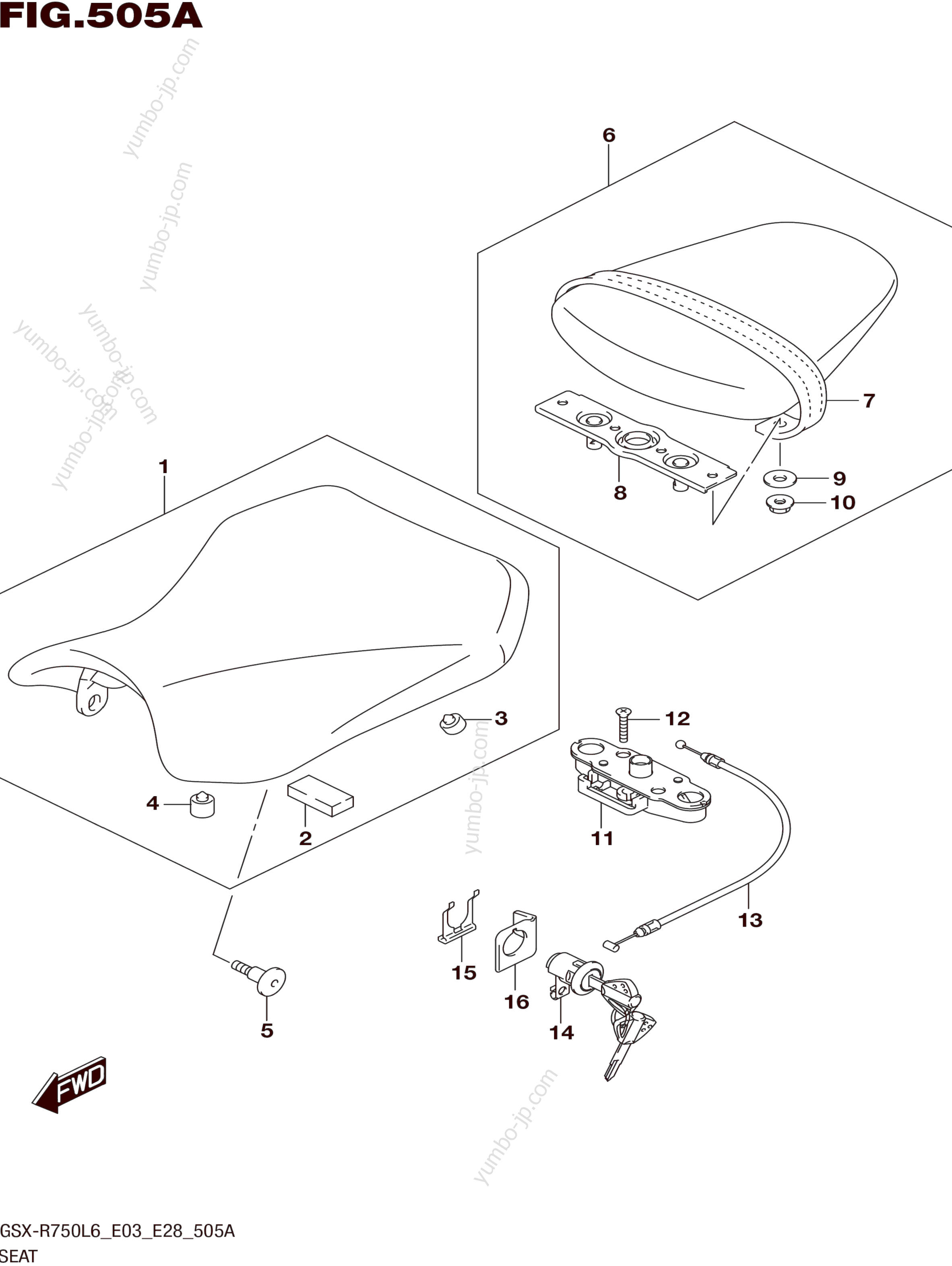 SEAT for motorcycles SUZUKI GSX-R750 2016 year