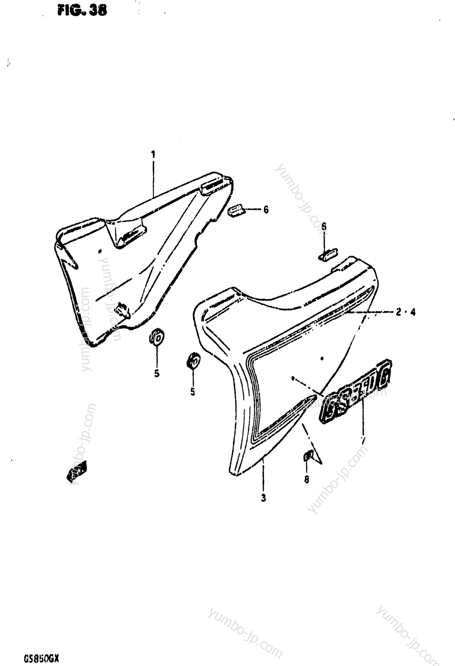 FRAME COVER (GS850GT) for motorcycles SUZUKI GS850G 1980 year