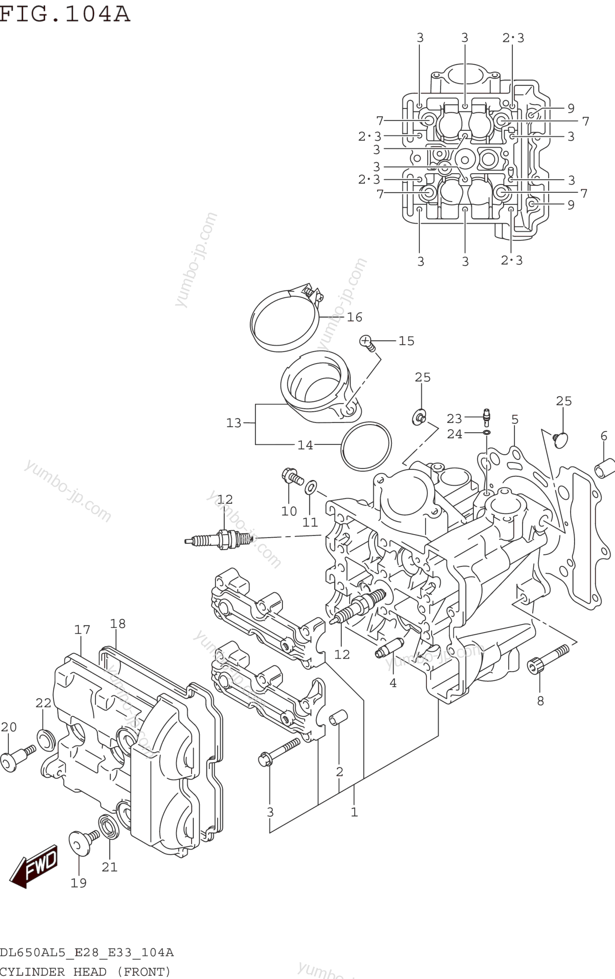 CYLINDER HEAD (FRONT) для мотоциклов SUZUKI DL650A 2015 г.