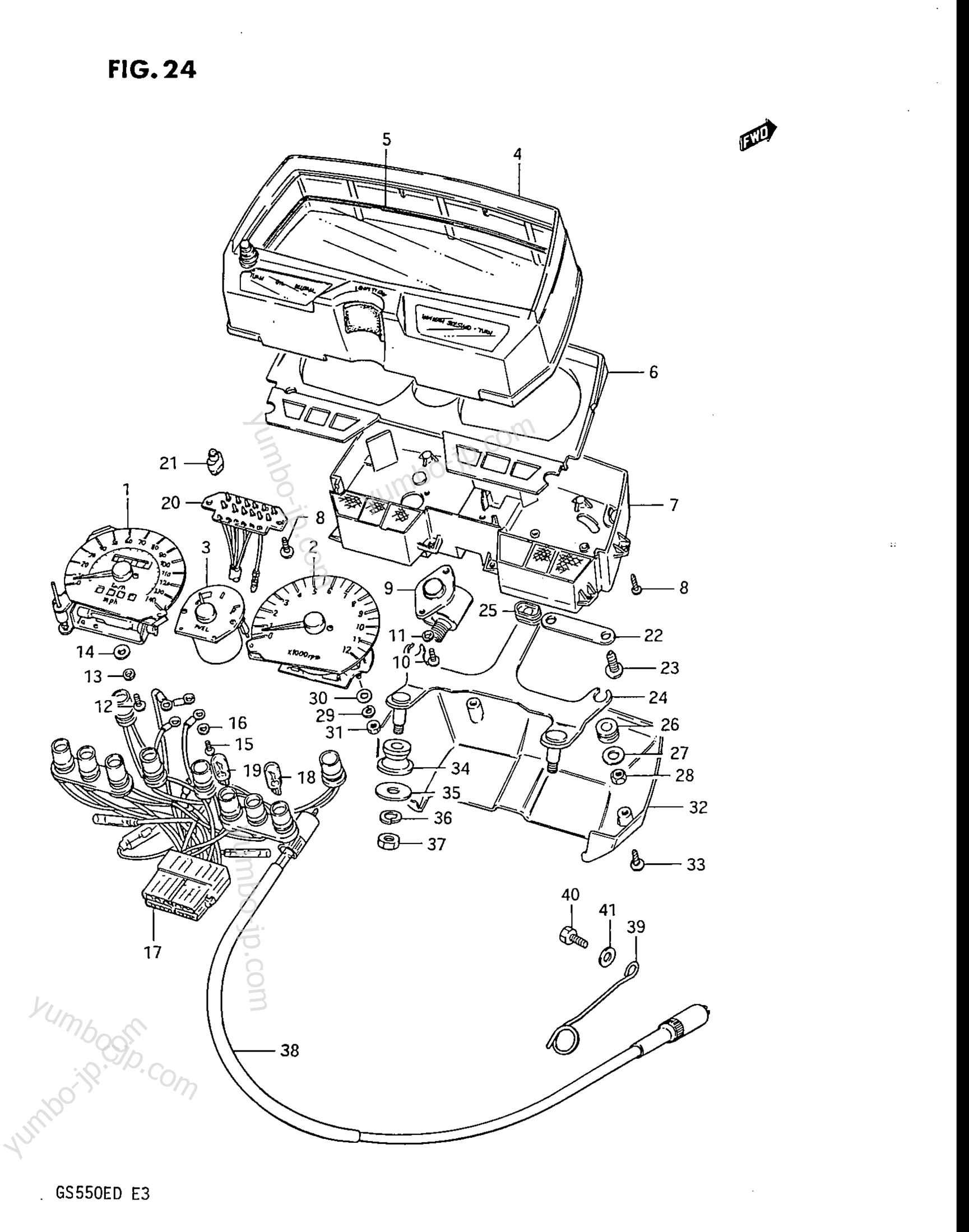 SPEEDOMETER - TACHOMETER (GS550ESD) for motorcycles SUZUKI GS550E 1983 year