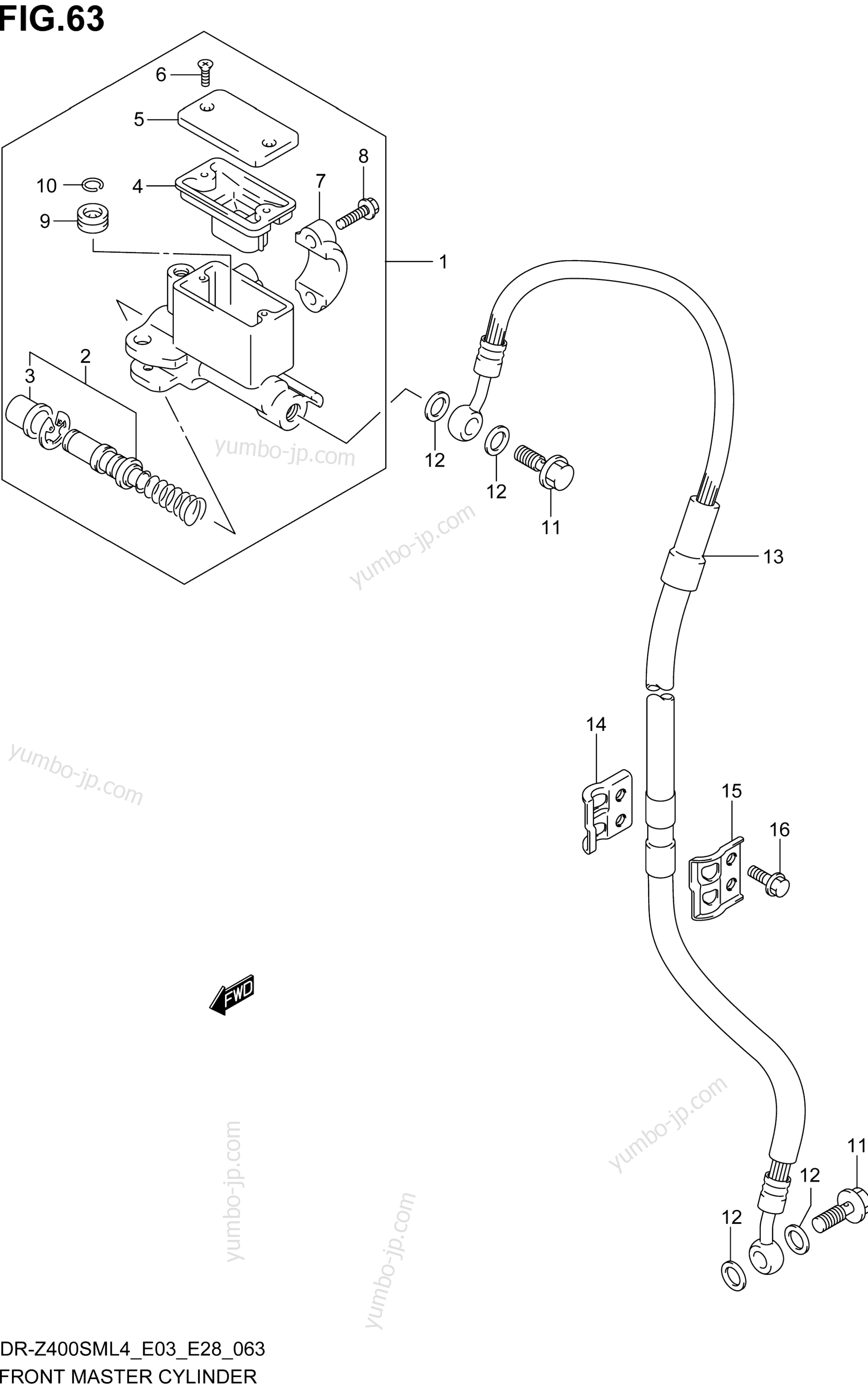 FRONT MASTER CYLINDER for motorcycles SUZUKI DR-Z400SM 2014 year