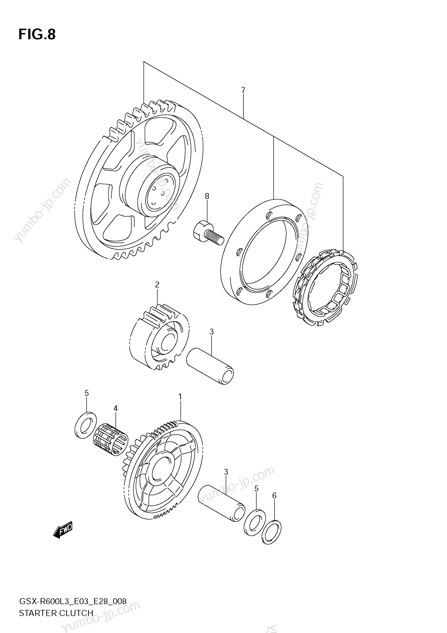 STARTER CLUTCH for motorcycles SUZUKI GSX-R600 2013 year