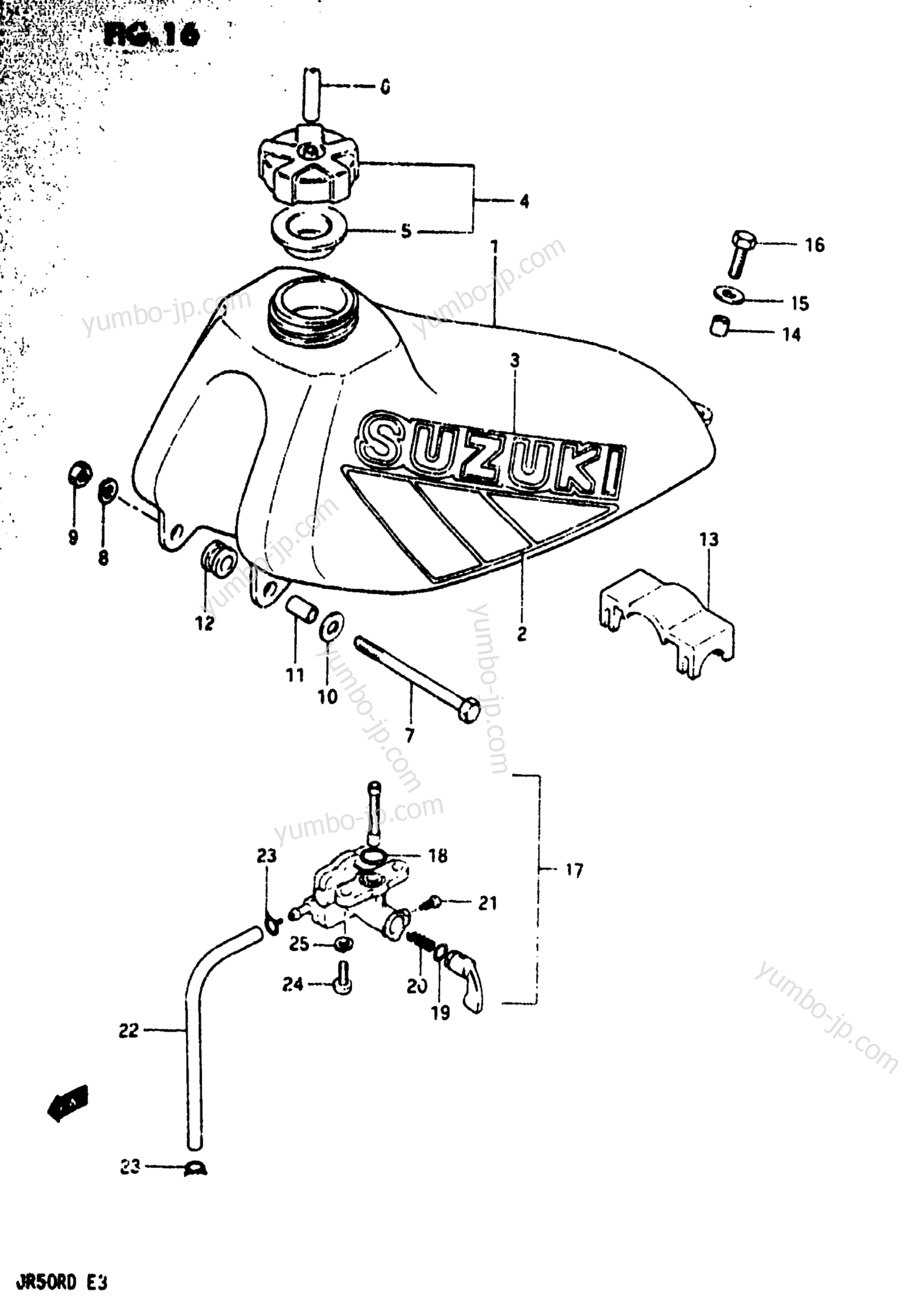 Топливный бак для мотоциклов SUZUKI JR50R 1983 г.