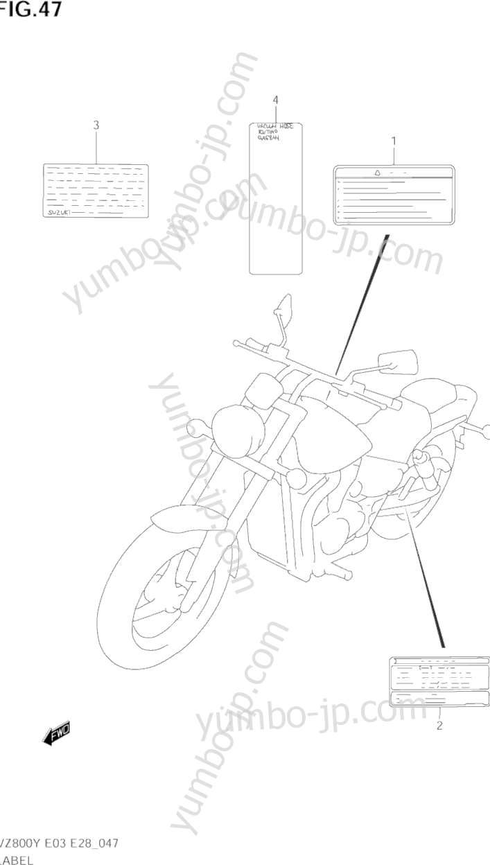 Эмблемы, наклейки для мотоциклов SUZUKI Marauder (VZ800) 2002 г.