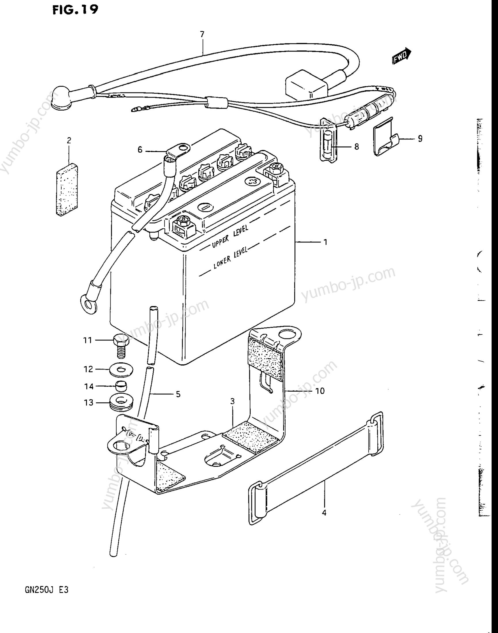 BATTERY для мотоциклов SUZUKI 1985, (GN250) 1988 г.