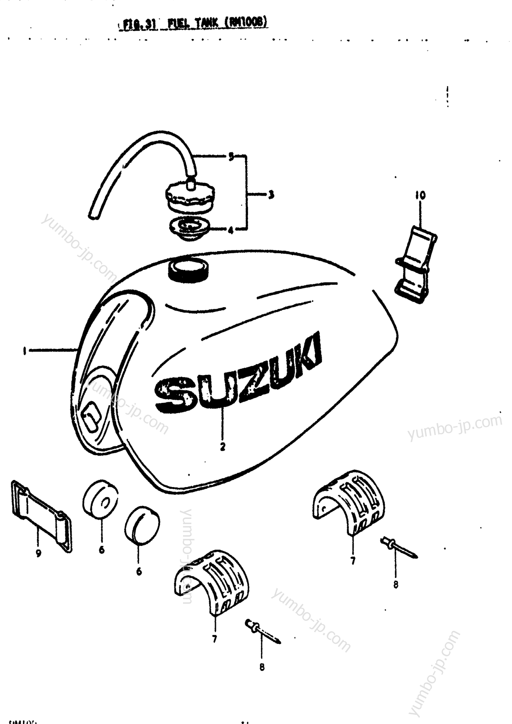 FUEL TANK (RM100B) for motorcycles SUZUKI RM100 1978 year