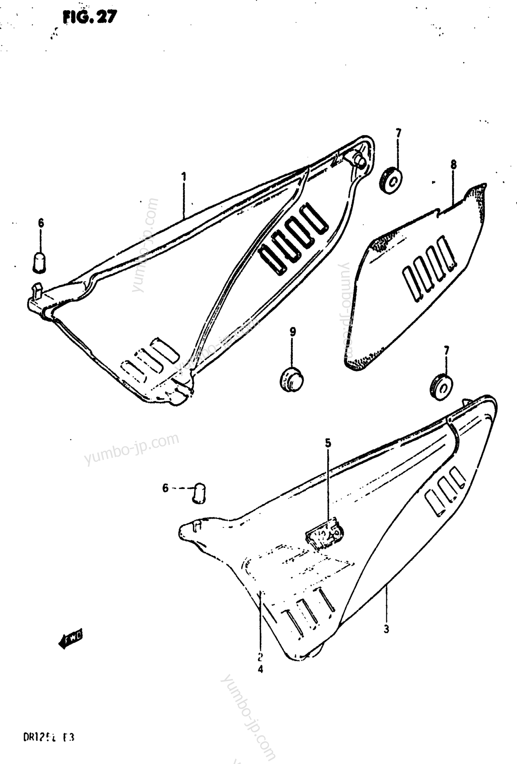 FRAME COVER for motorcycles SUZUKI DR125 1984 year