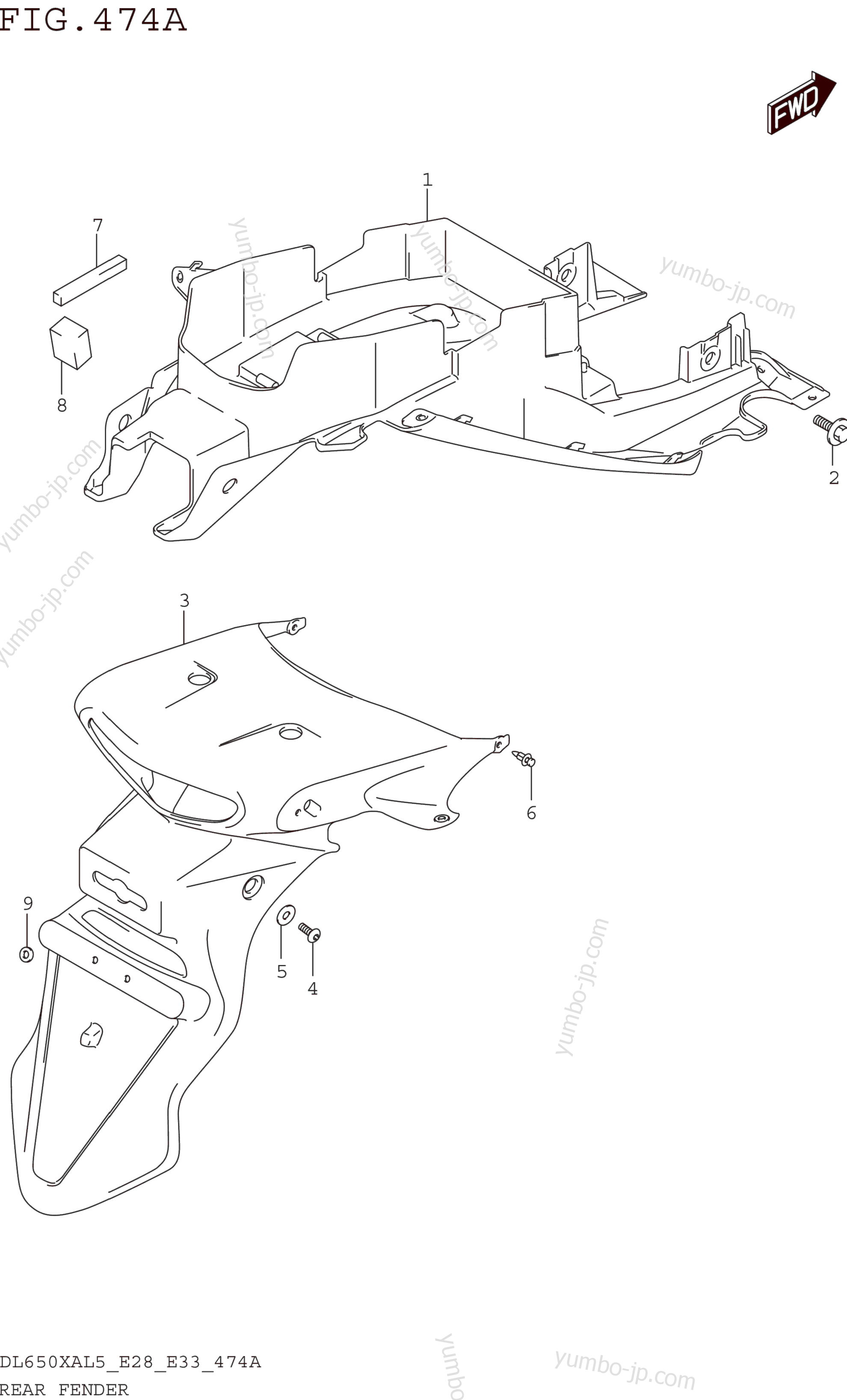 REAR FENDER для мотоциклов SUZUKI DL650XA 2015 г.