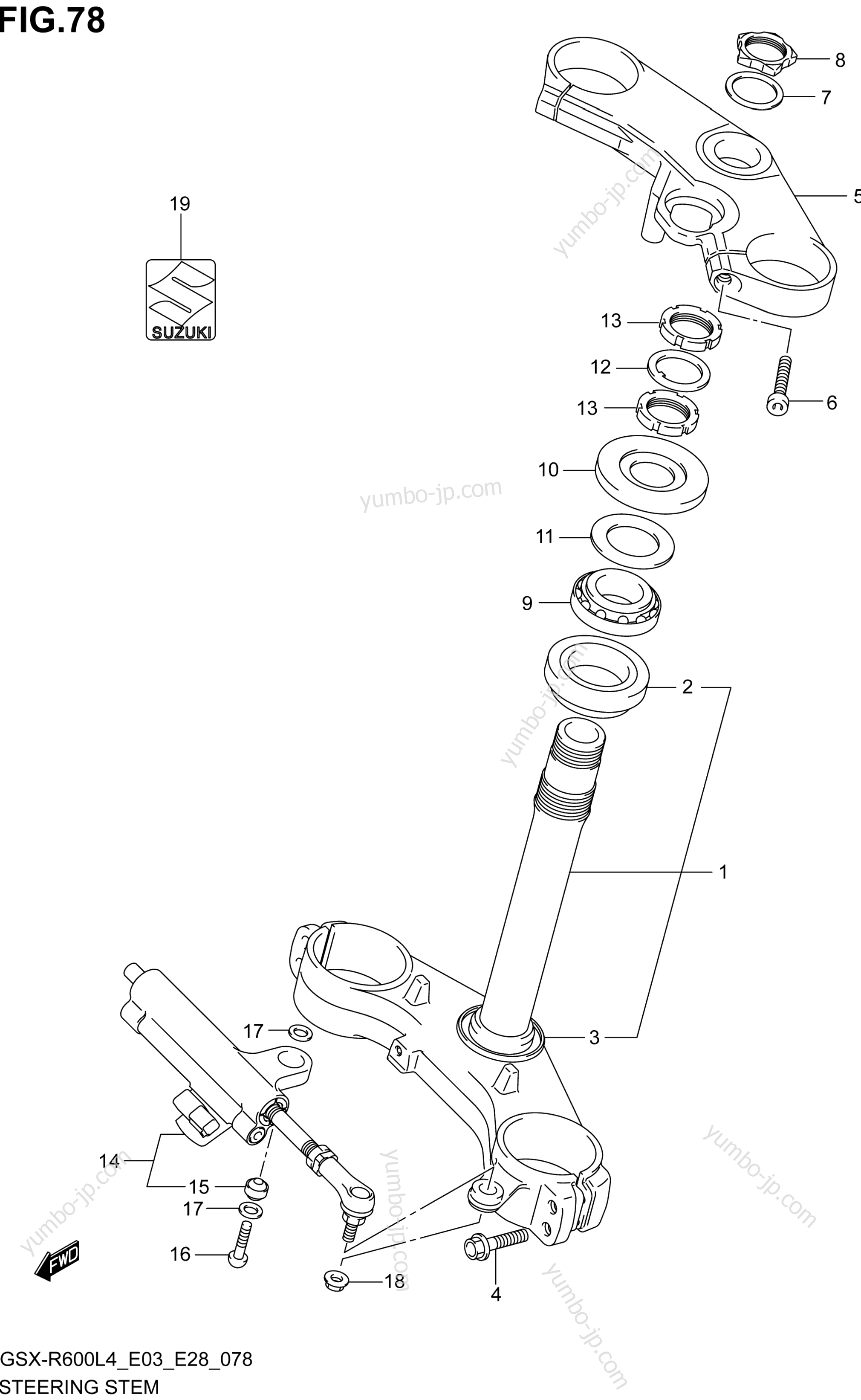 STEERING STEM для мотоциклов SUZUKI GSX-R600 2014 г.