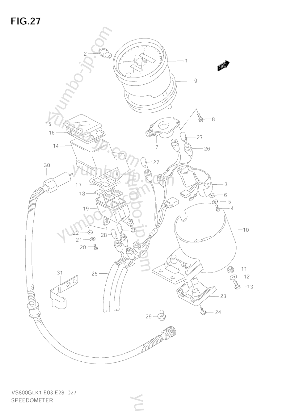 SPEEDOMETER for motorcycles SUZUKI Intruder (VS800GL) 2003 year