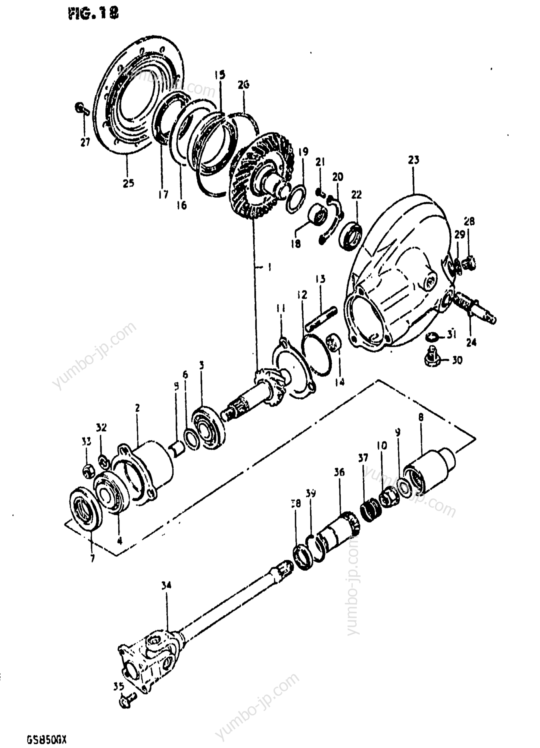 PROPELLER SHAFT-FINAL DRIVE GEAR для мотоциклов SUZUKI GS850G 1980 г.