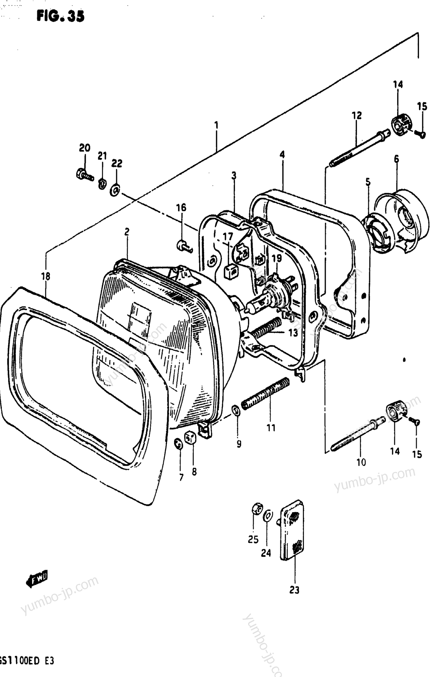 HEADLAMP (GS1100ESD) для мотоциклов SUZUKI GS1100E 1983 г.