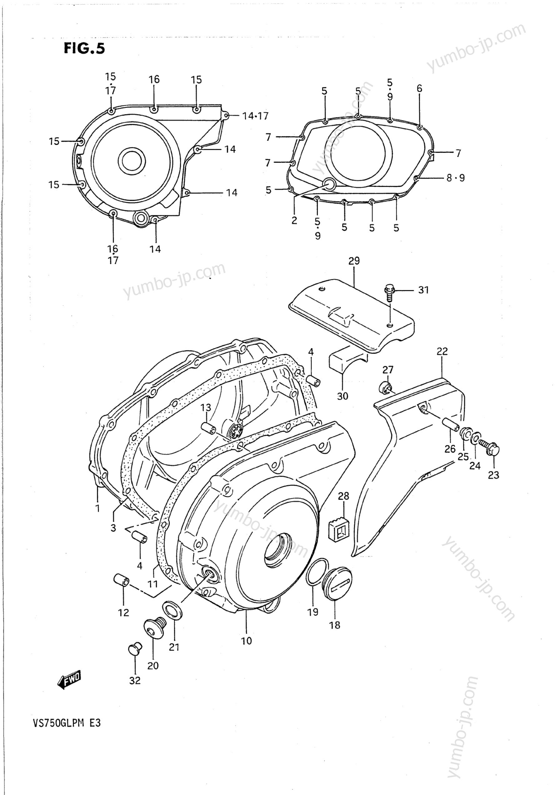 Крышка картера для мотоциклов SUZUKI Intruder (VS750GLP) 1991 г.