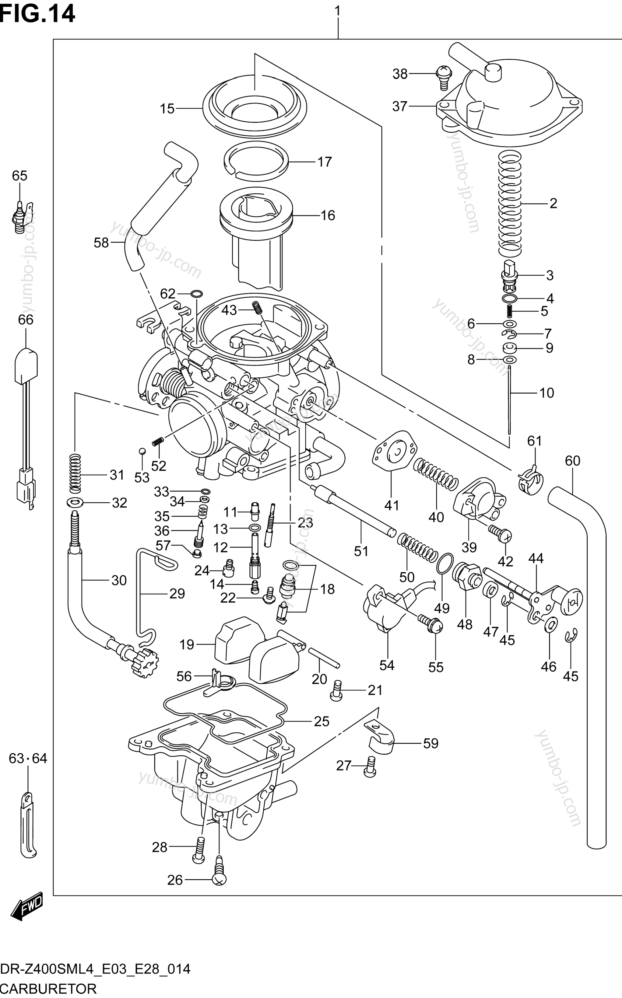 CARBURETOR (DR-Z400SML4 E33) for motorcycles SUZUKI DR-Z400SM 2014 year