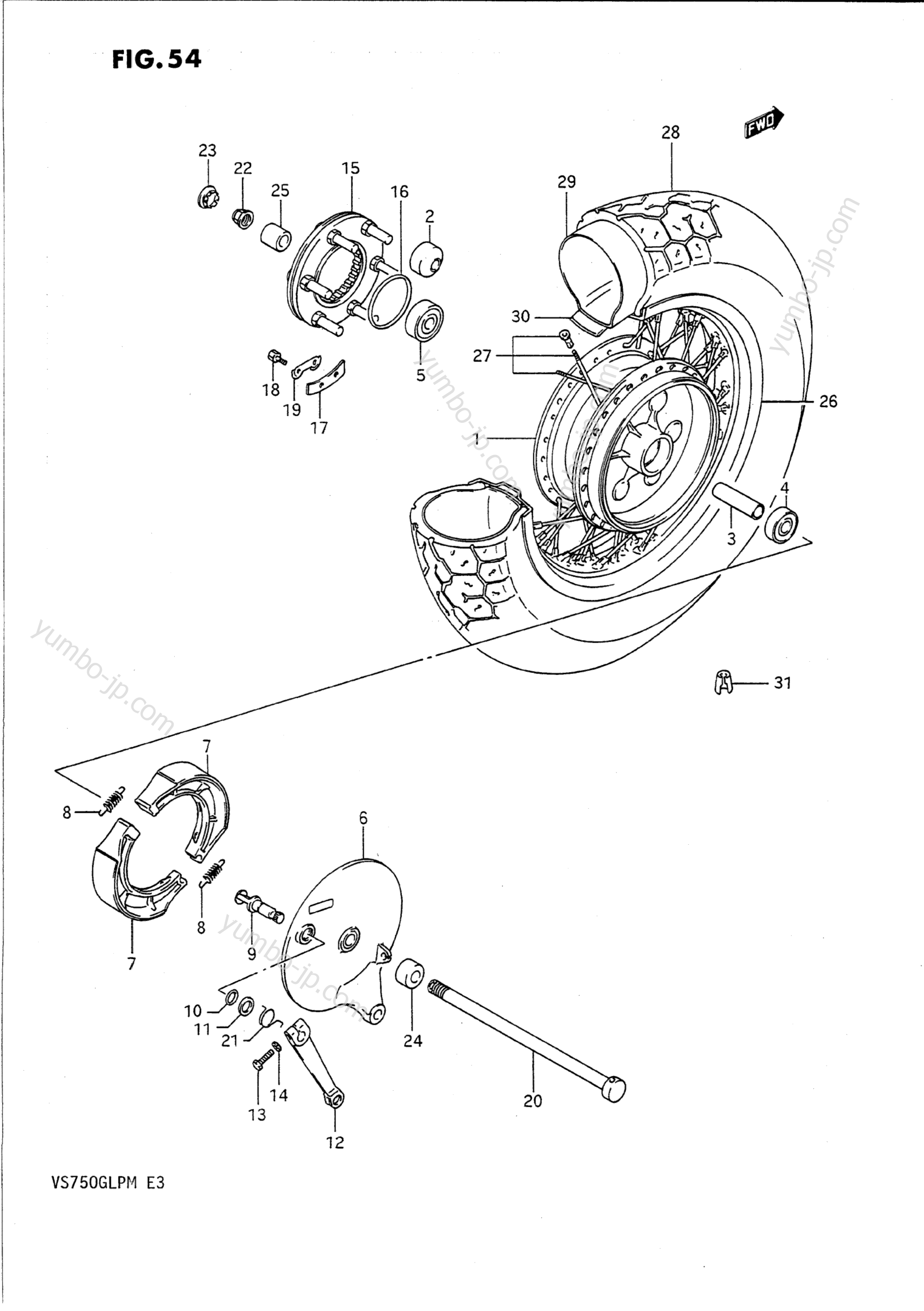 REAR WHEEL для мотоциклов SUZUKI Intruder (VS750GLP) 1991 г.