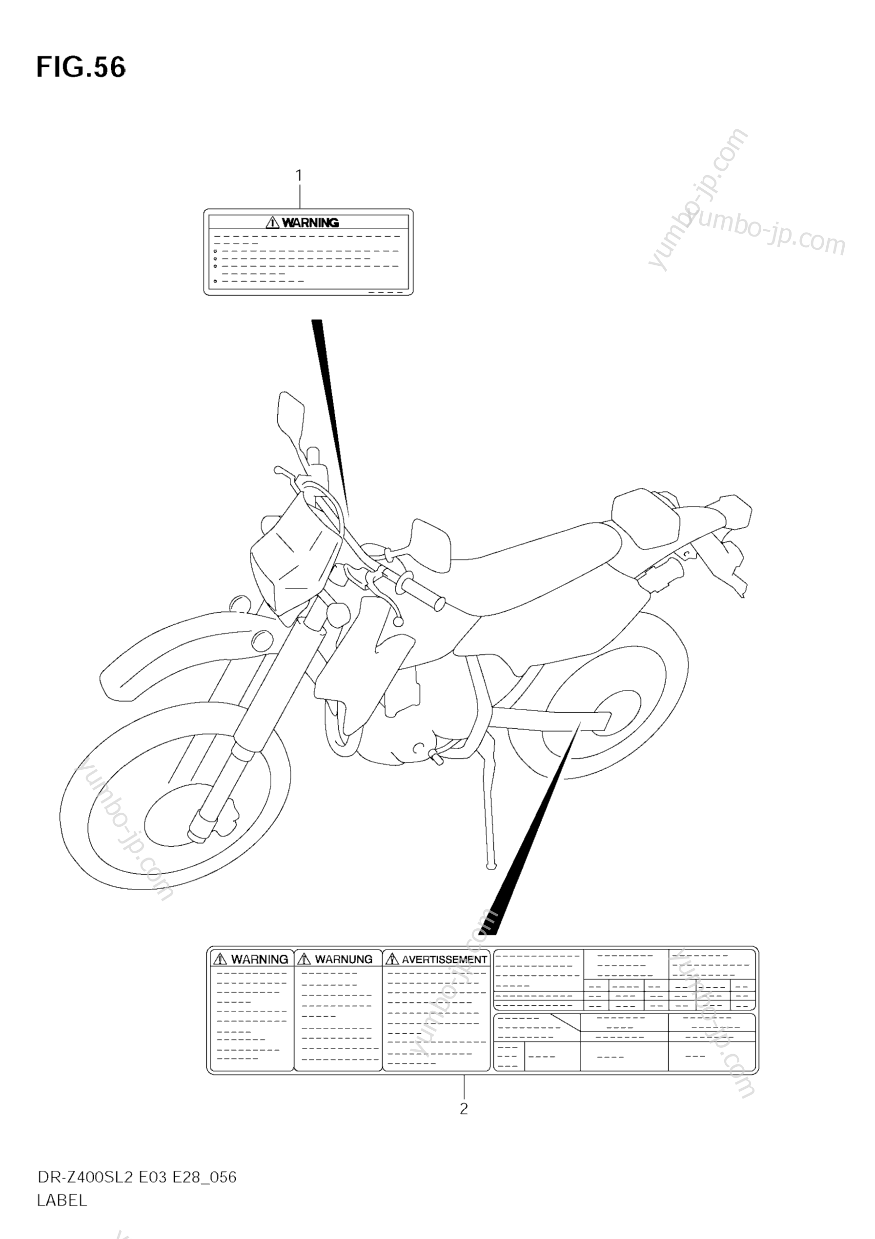 LABEL (E28) for motorcycles SUZUKI DR-Z400S 2012 year