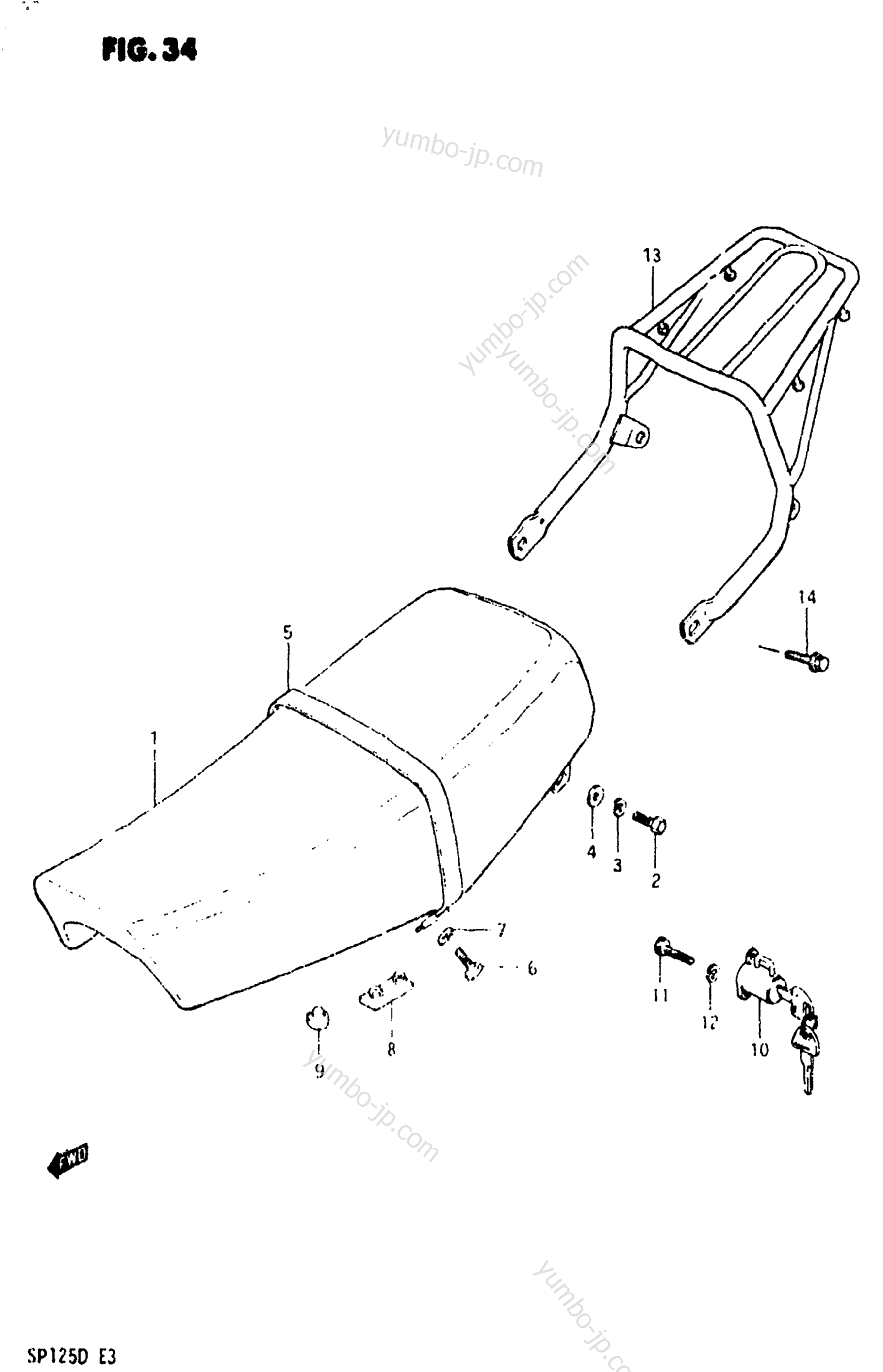 SEAT for motorcycles SUZUKI SP125 1983 year