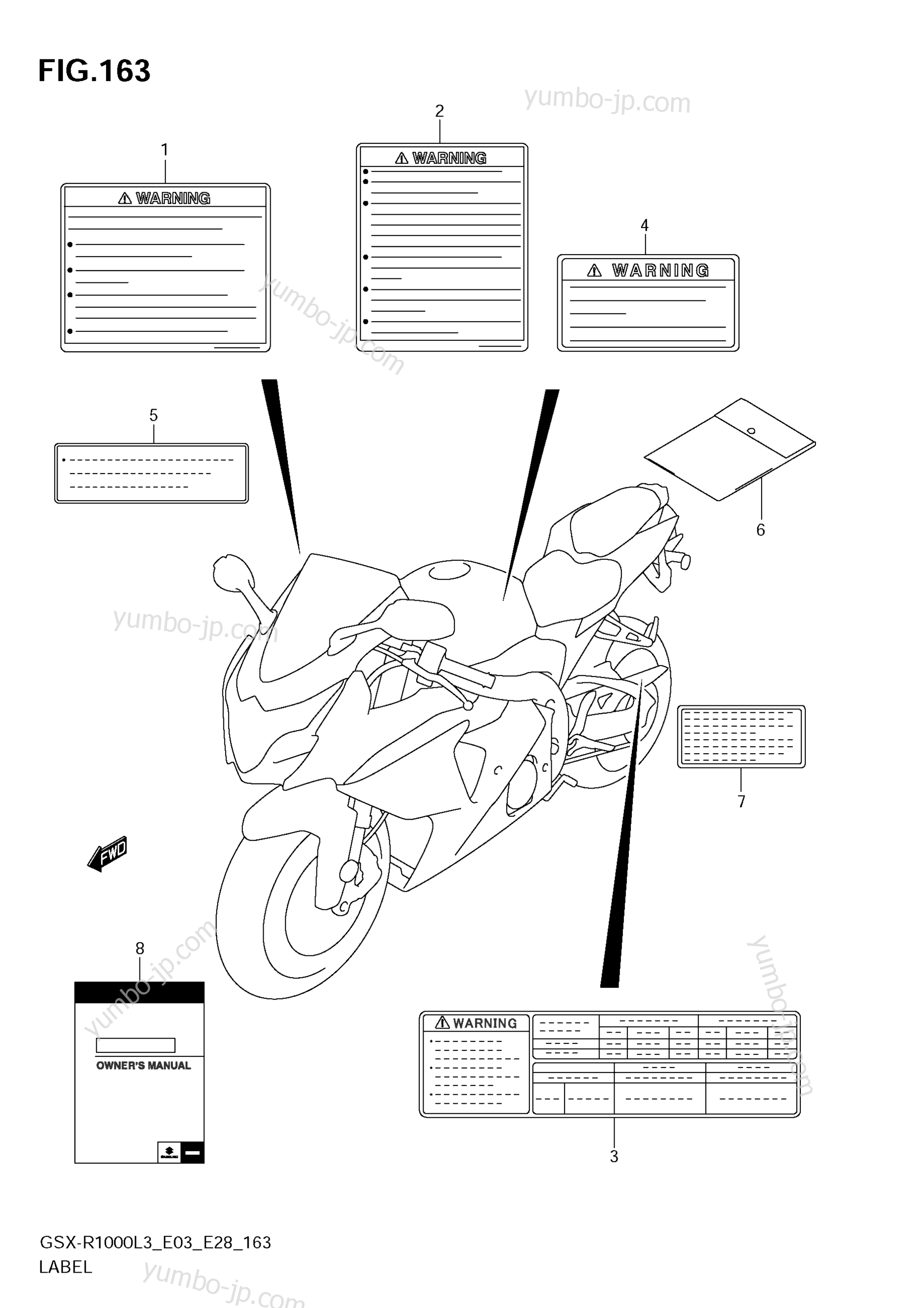 LABEL (GSX-R1000L3 E33) for motorcycles SUZUKI GSX-R1000 2013 year