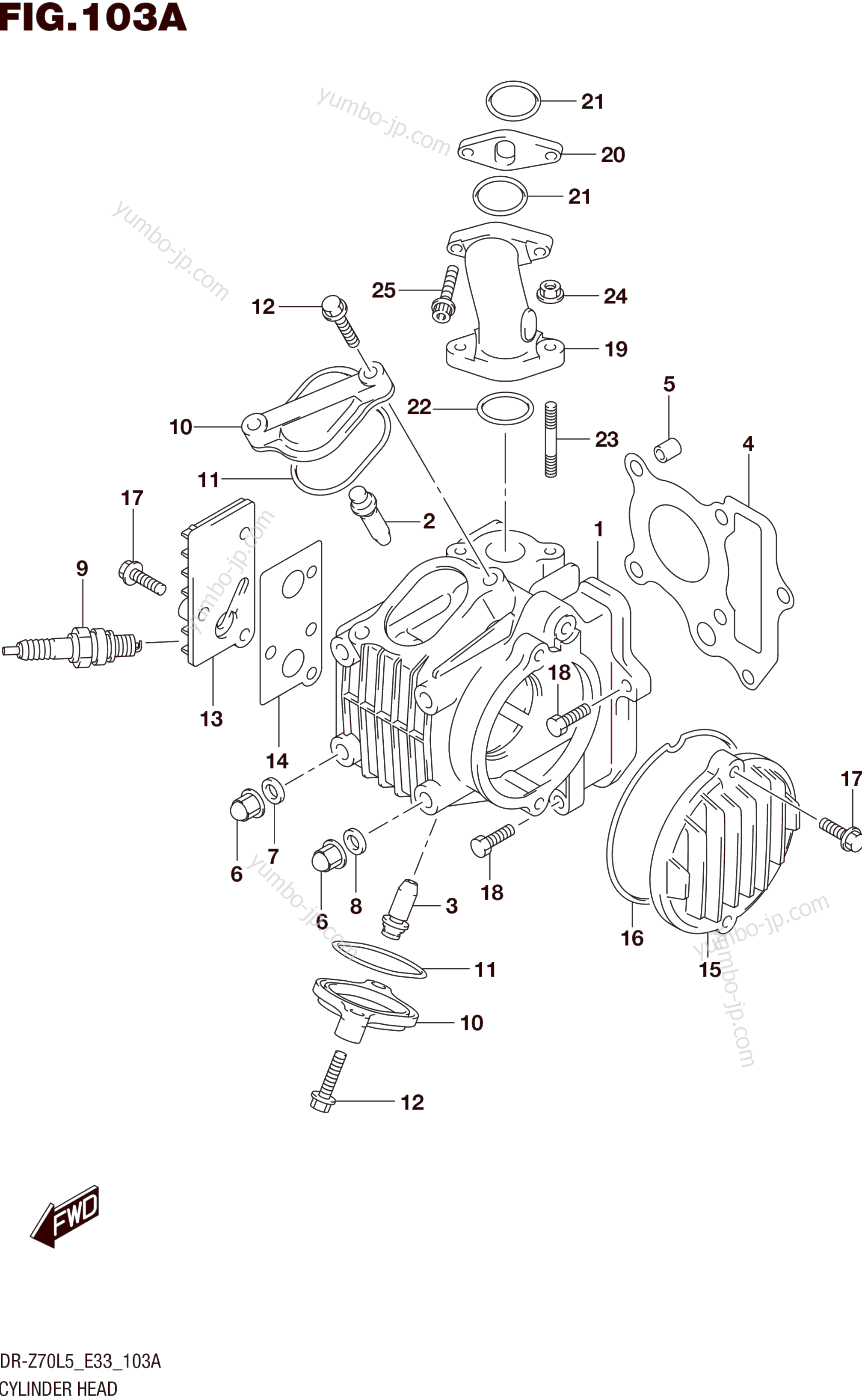 Головка блока цилиндров для мотоциклов SUZUKI DR-Z70 2015 г.