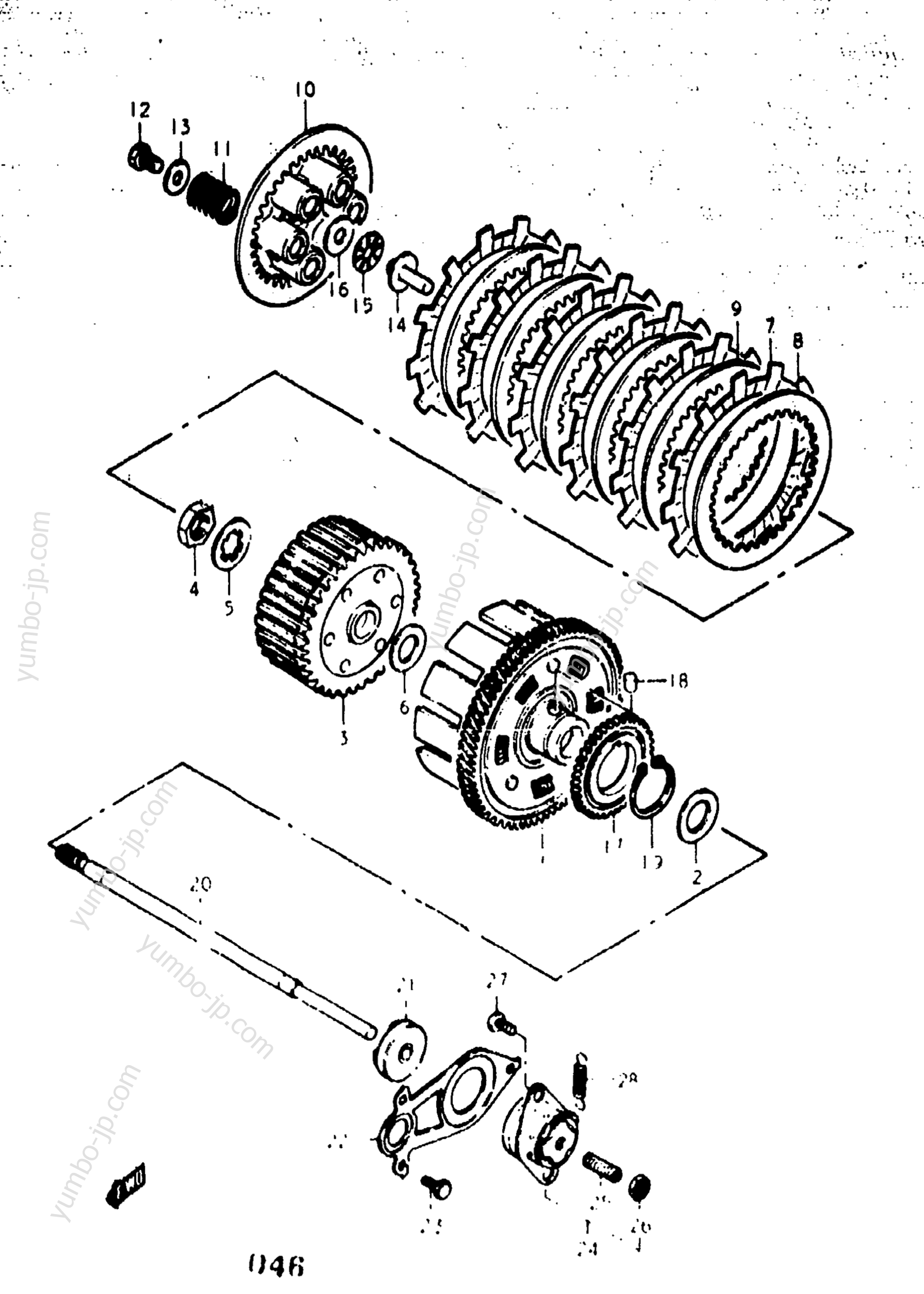 CLUTCH for motorcycles SUZUKI GS400-X 1977 year