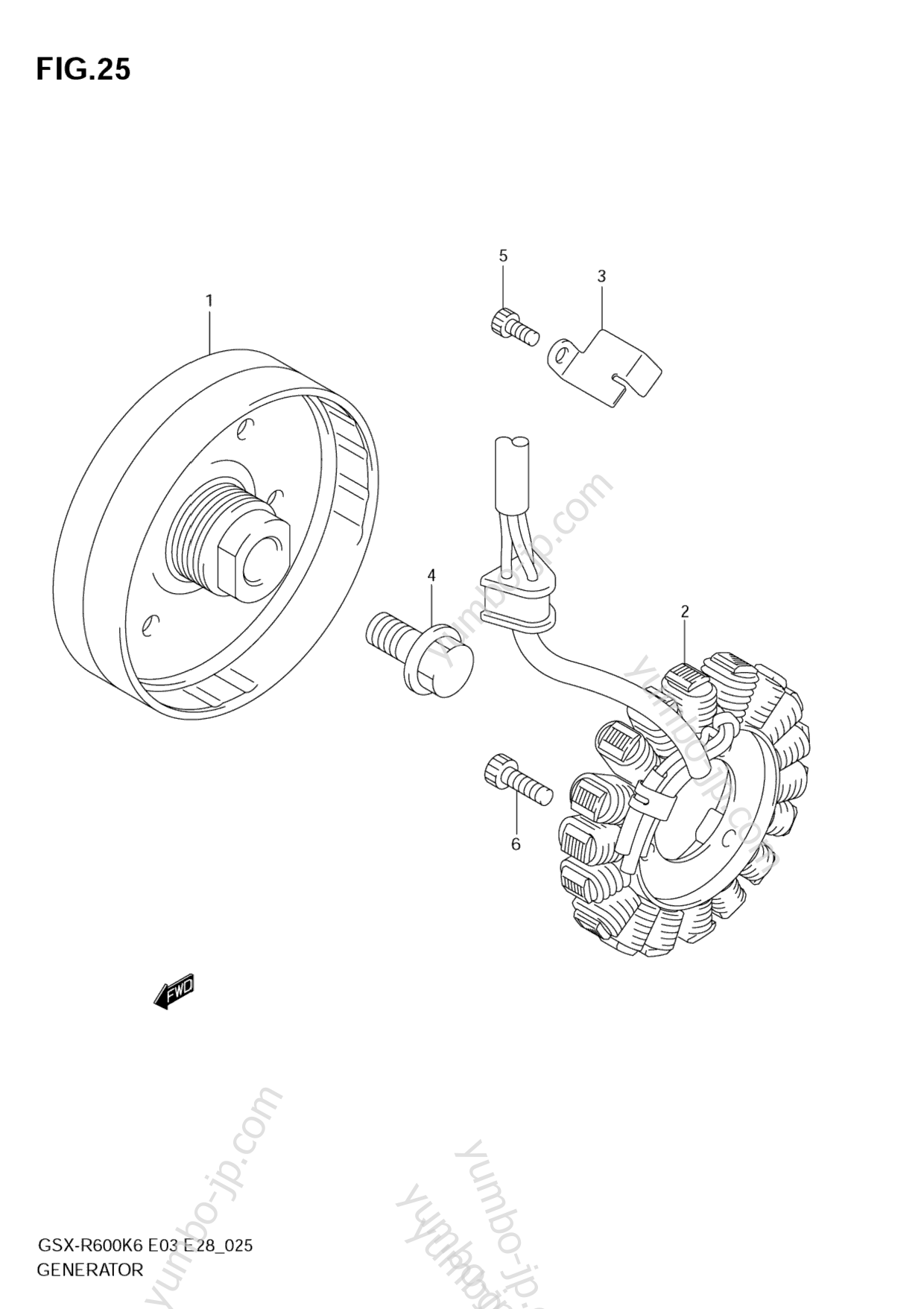 GENERATOR for motorcycles SUZUKI GSX-R600 2006 year