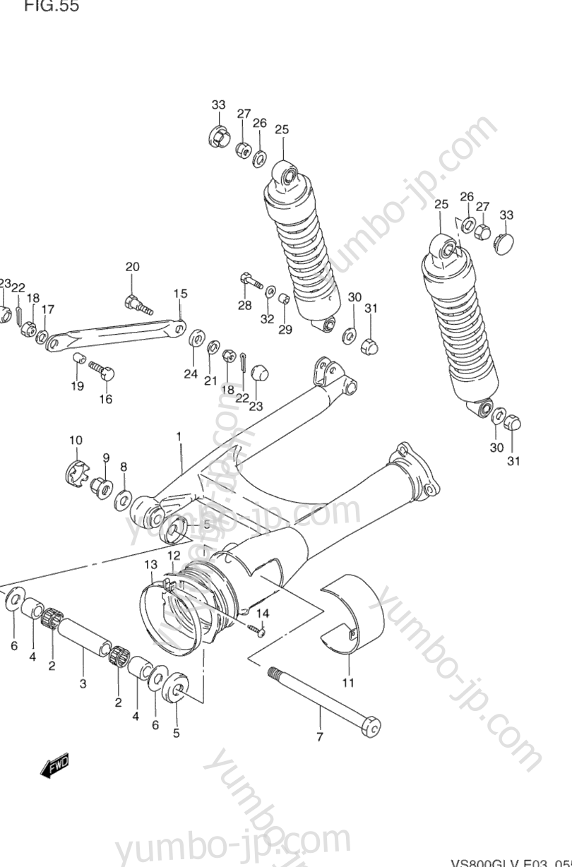 REAR SWINGING ARM для мотоциклов SUZUKI Intruder (VS800GL) 1996 г.