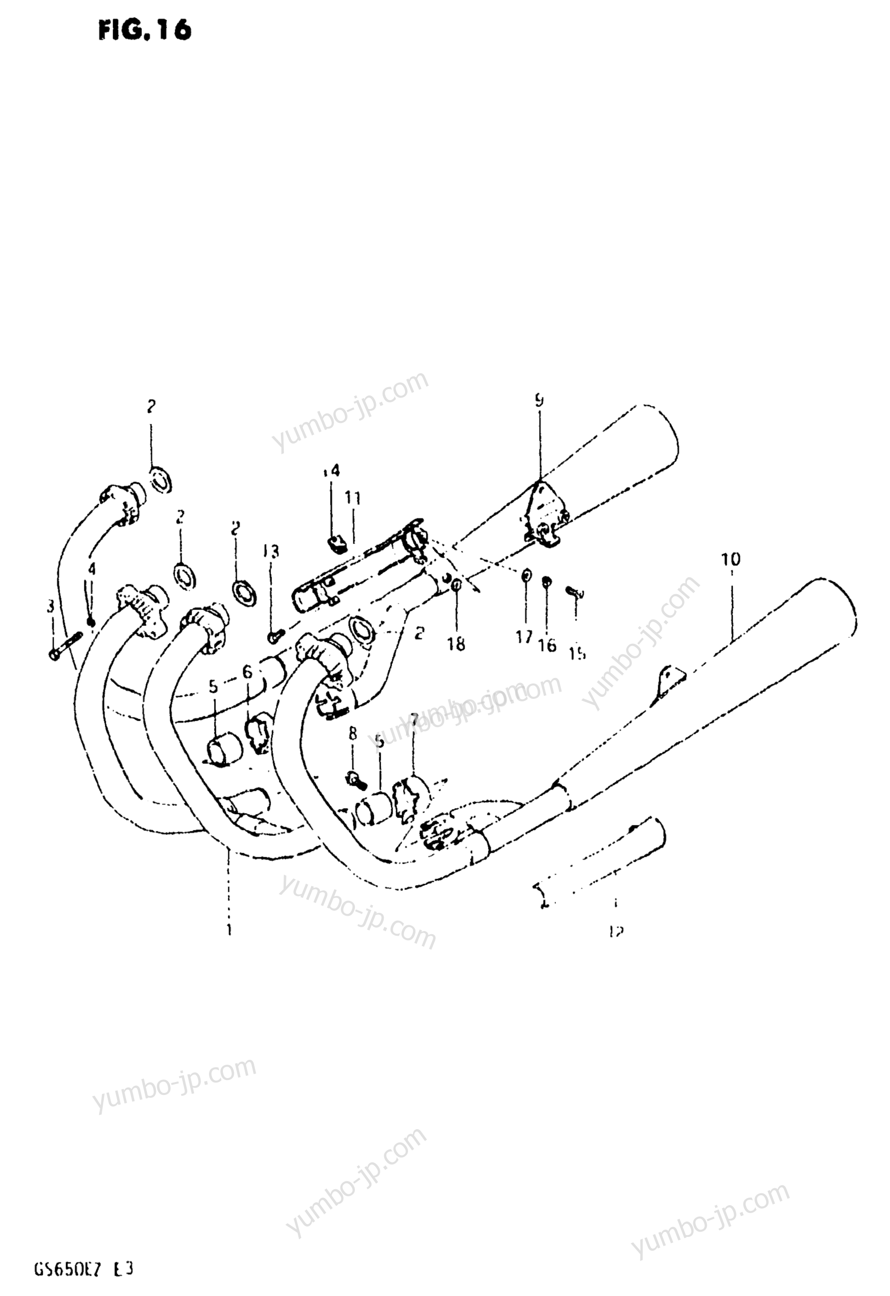 MUFFLER для мотоциклов SUZUKI GS650E 1982 г.