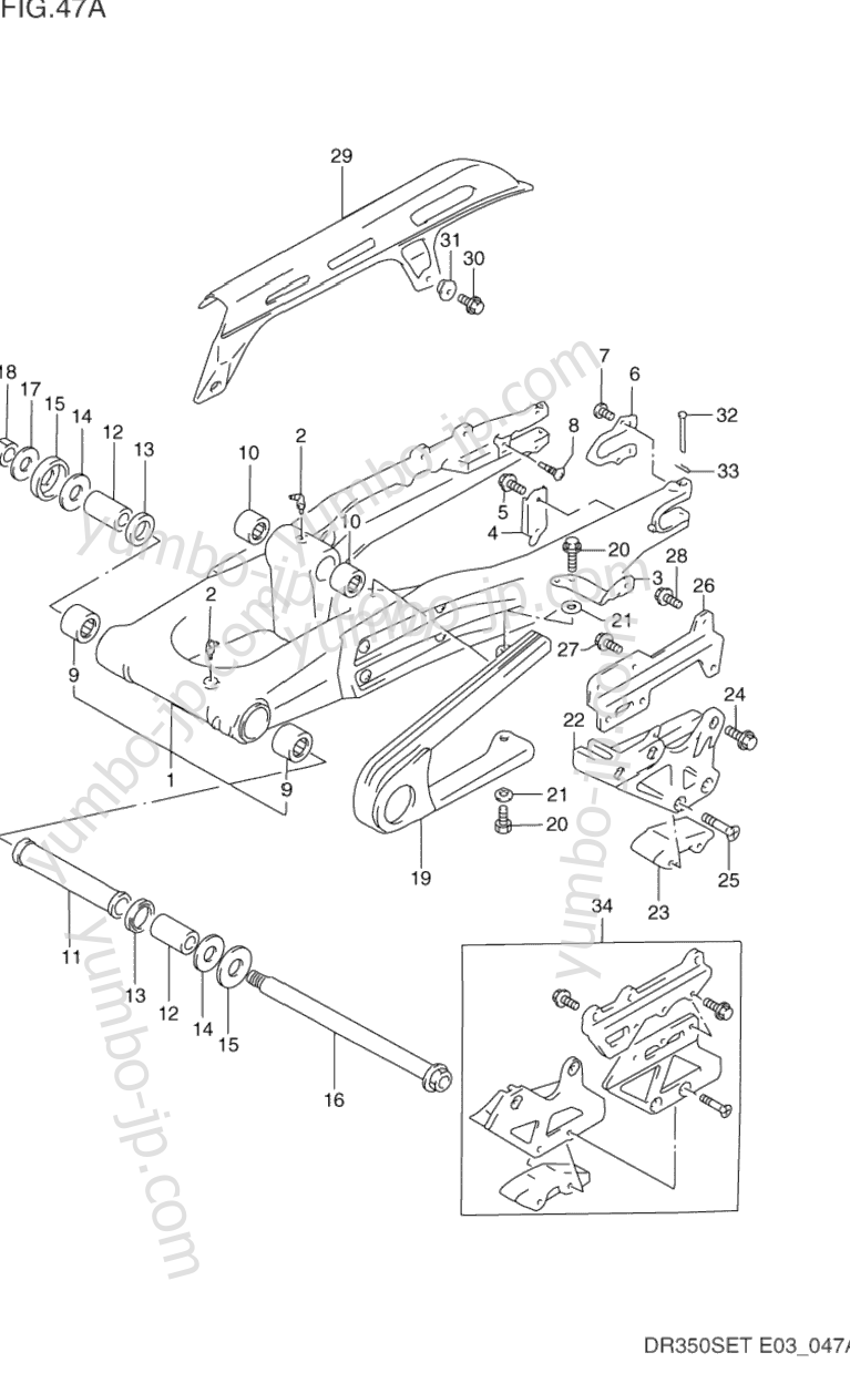 REAR SWINGING ARM (MODEL R/S/T) для мотоциклов SUZUKI DR350SE 1990 г.