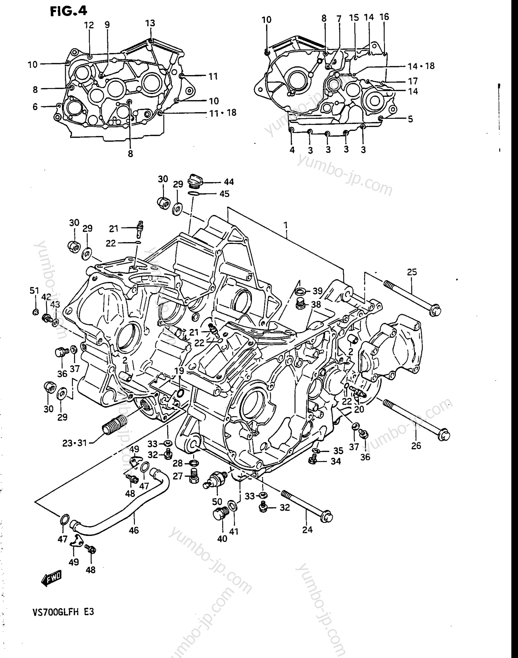 Крышка картера для мотоциклов SUZUKI Intruder (VS700GLP) 1986 г.