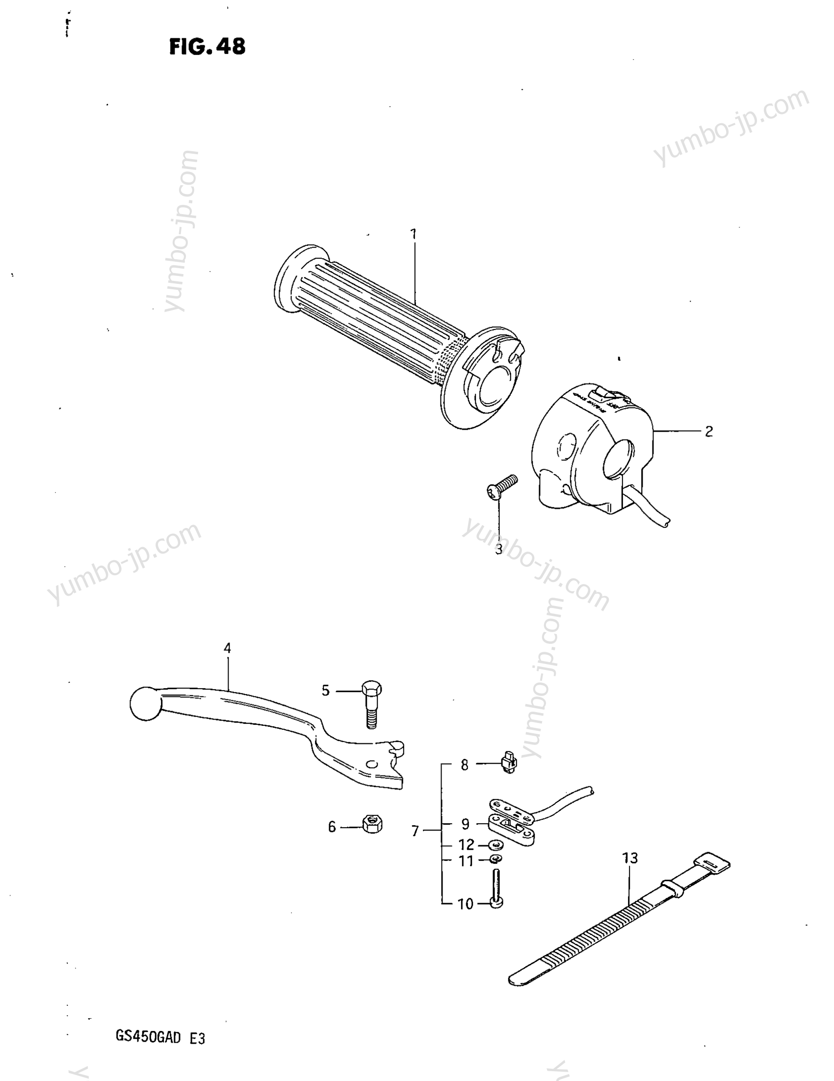 RIGHT HANDLE SWITCH for motorcycles SUZUKI GS450GA 1982 year