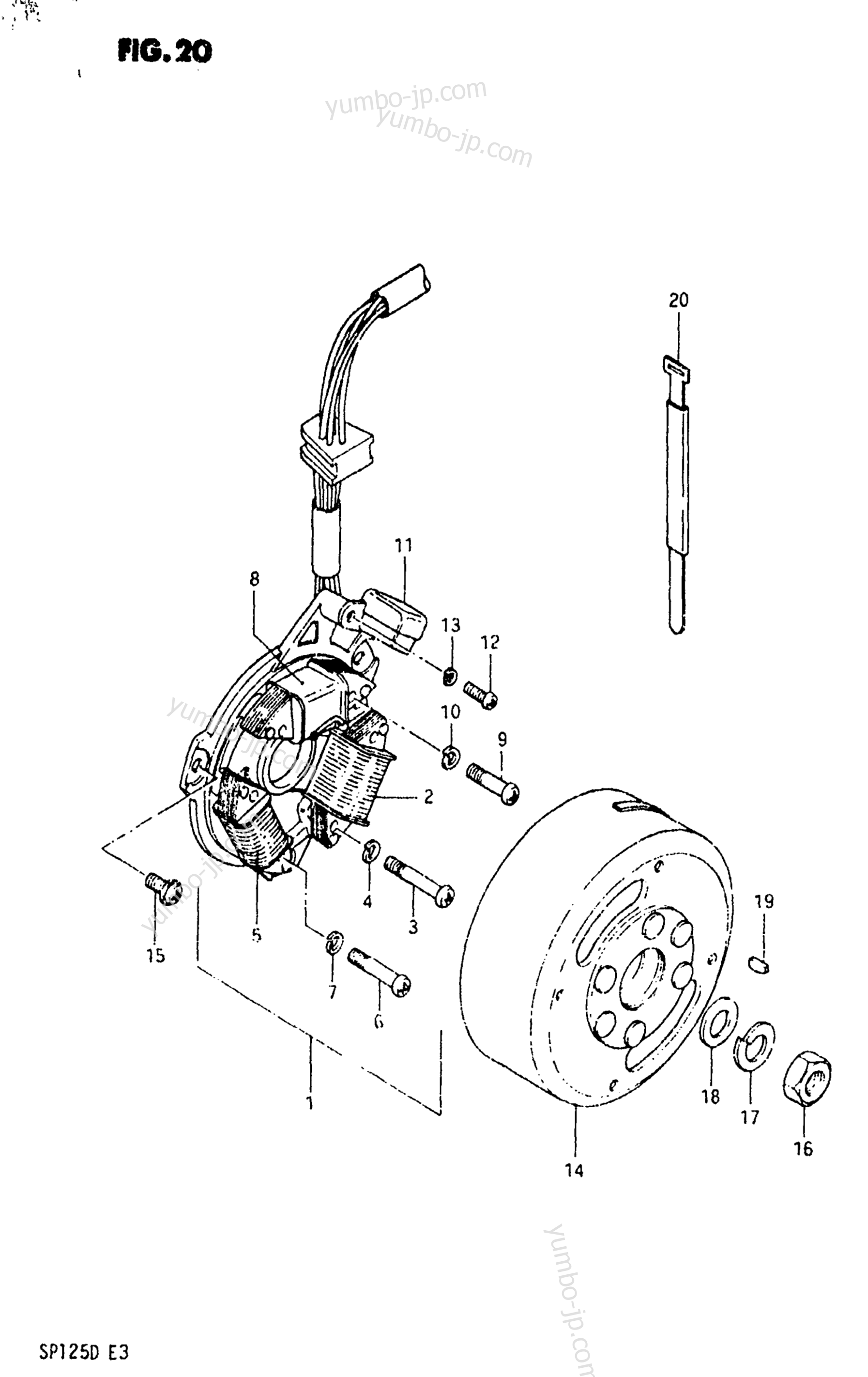 MAGNETO для мотоциклов SUZUKI SP125 1983 г.