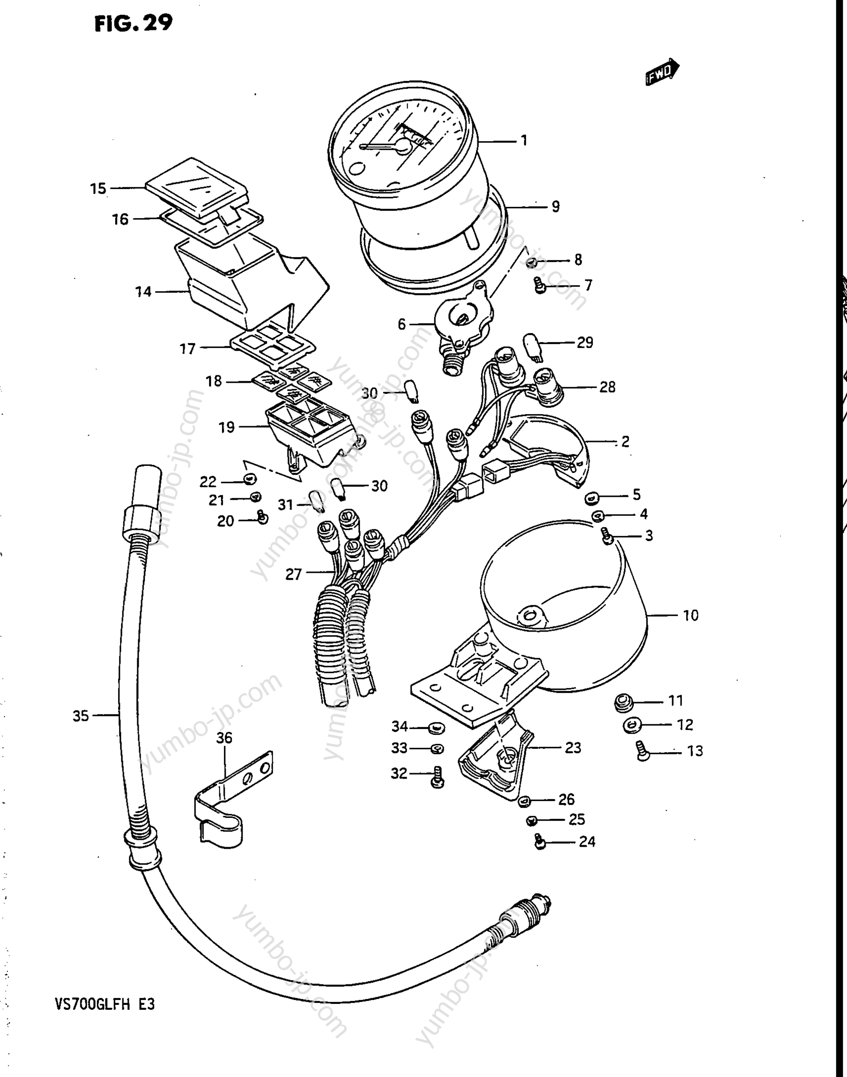 SPEEDOMETER для мотоциклов SUZUKI Intruder (VS700GLF) 1987 г.