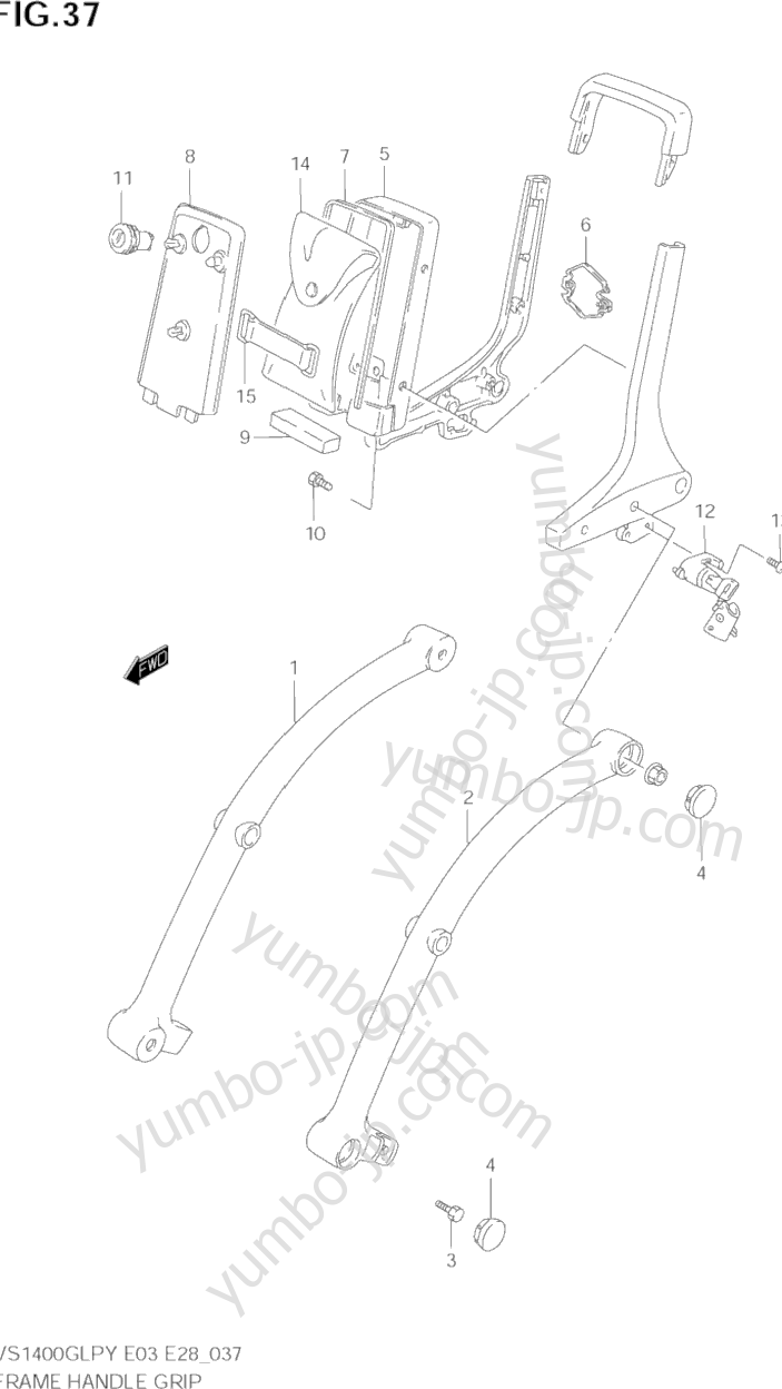 FRAME HANDLE GRIP для мотоциклов SUZUKI Intruder (VS1400GLP) 2002 г.