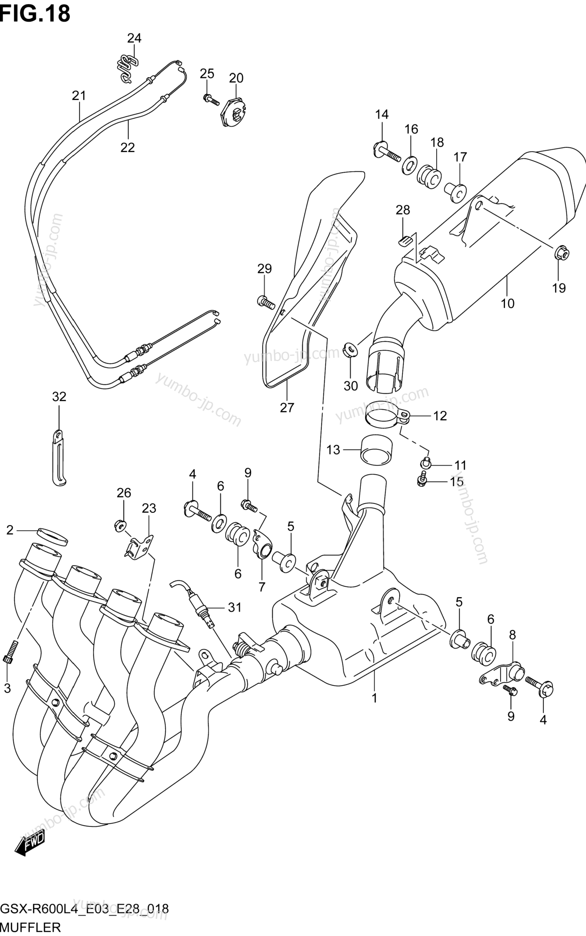 MUFFLER for motorcycles SUZUKI GSX-R600 2014 year