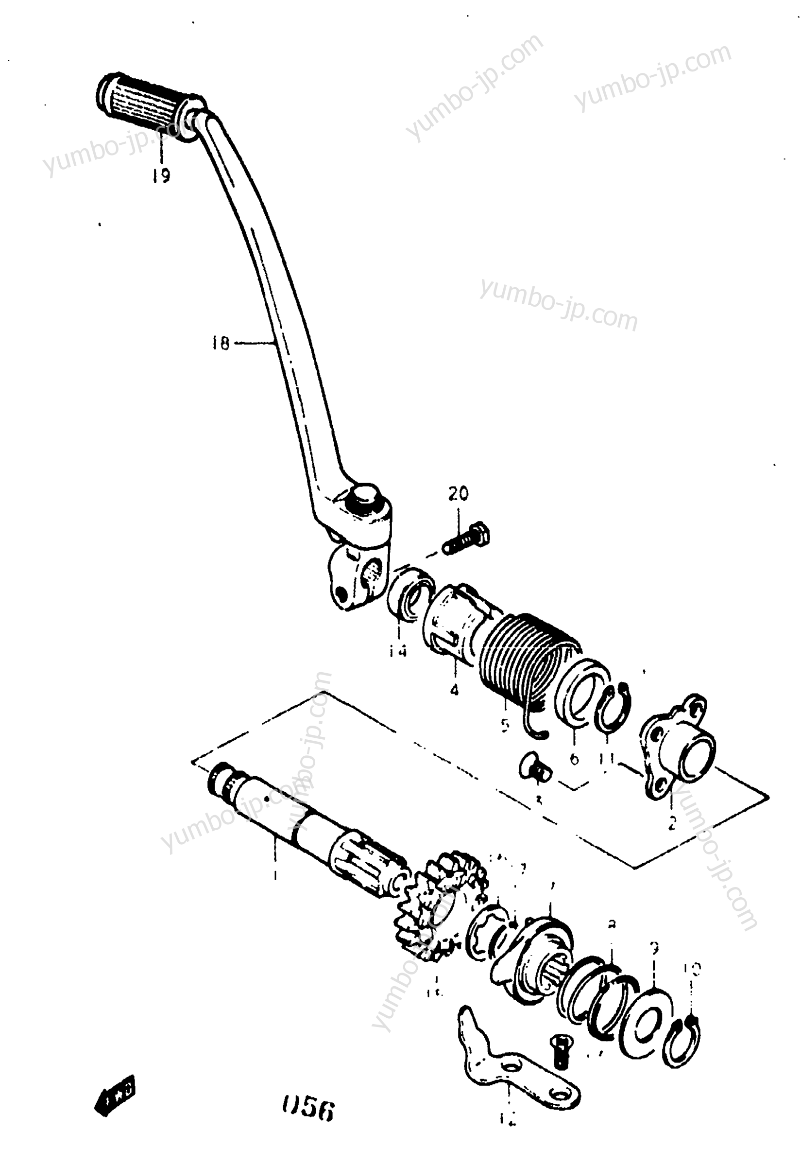 KICK STARTER for motorcycles SUZUKI GS400-X 1977 year