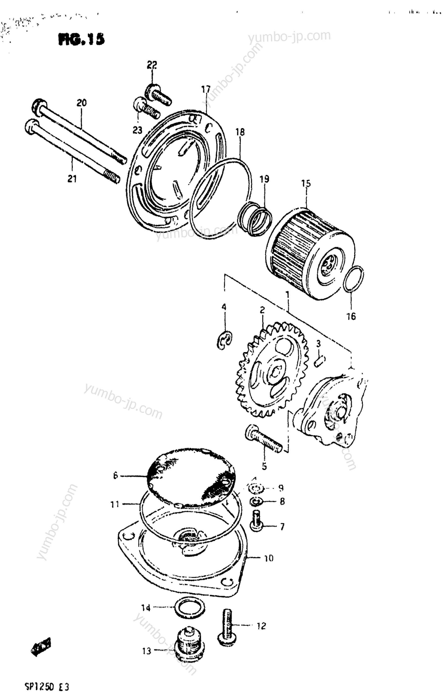 OIL PUMP for motorcycles SUZUKI SP125 1983 year