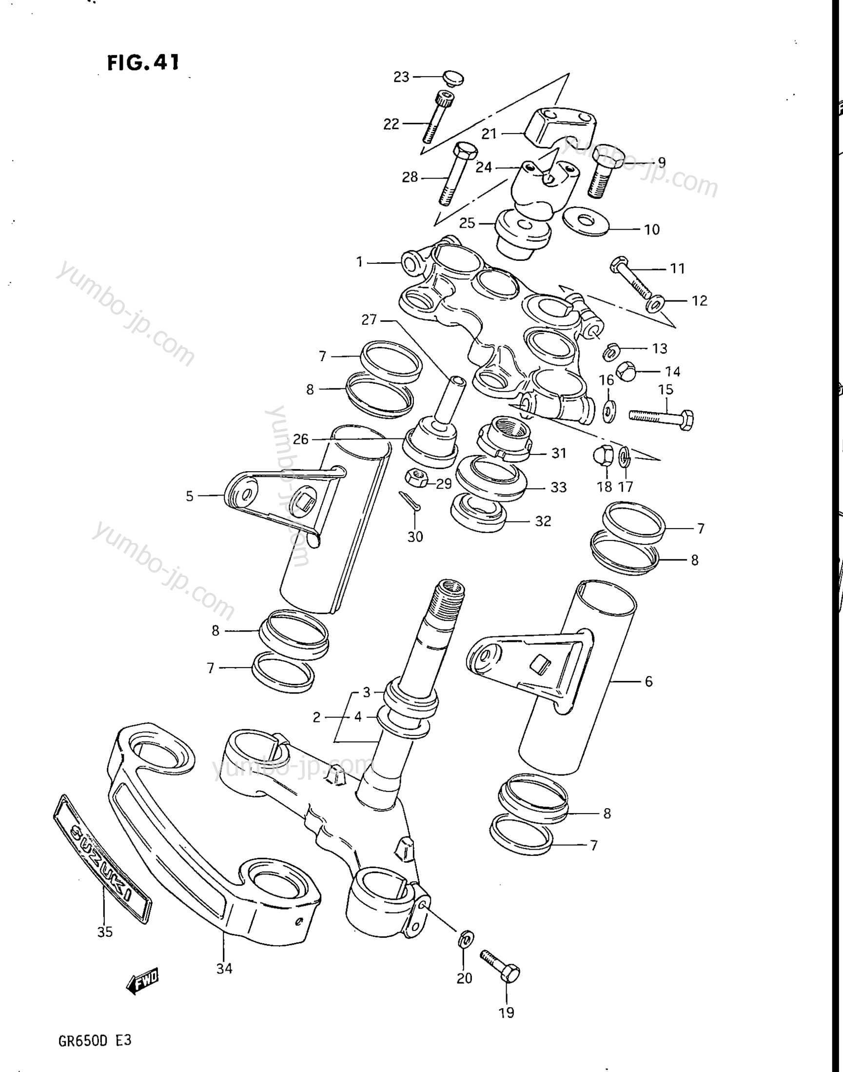 STEERING STEM (GR650XD) для мотоциклов SUZUKI TEMPTER (GR650X) 1983 г.
