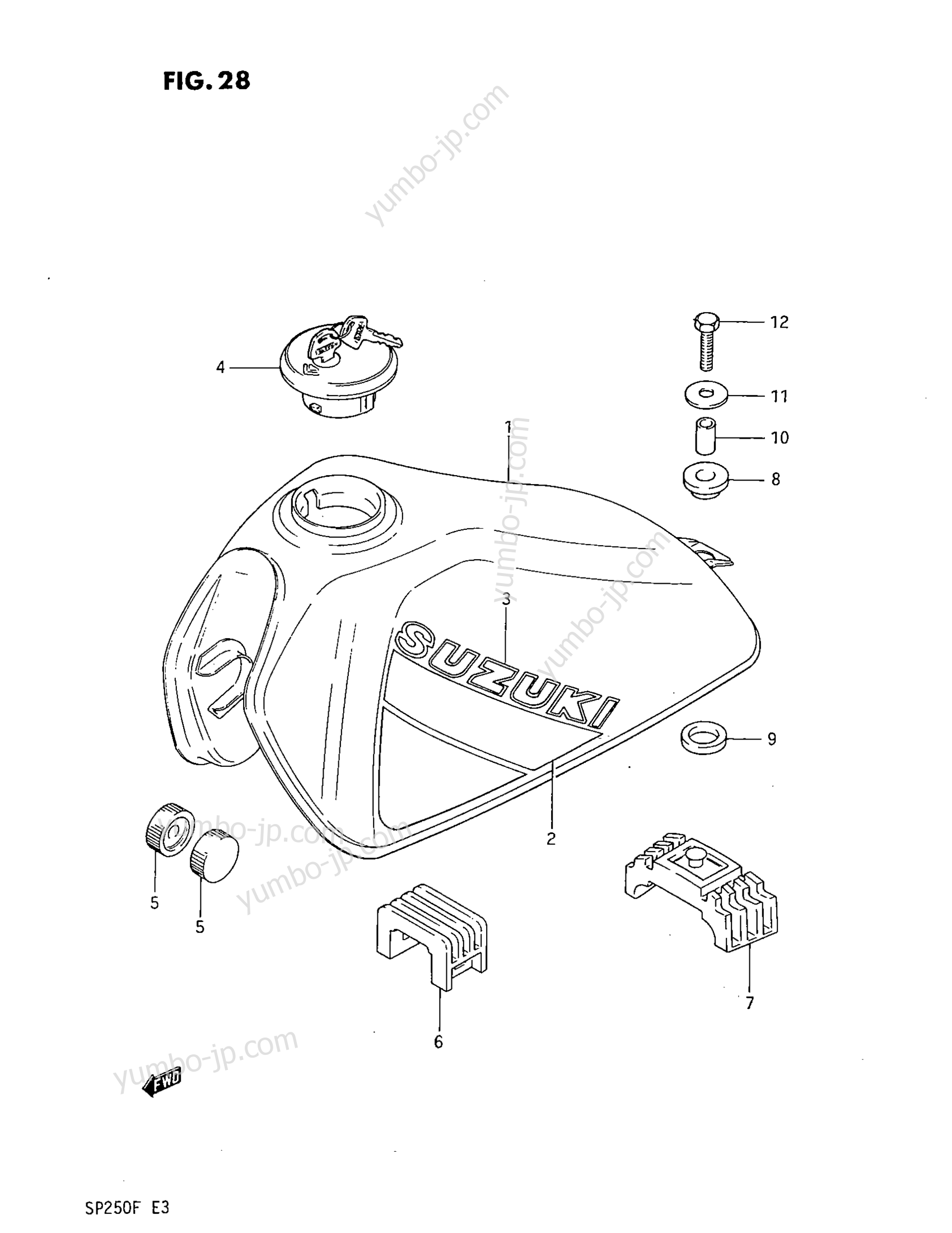 FUEL TANK for motorcycles SUZUKI SP250 1985 year