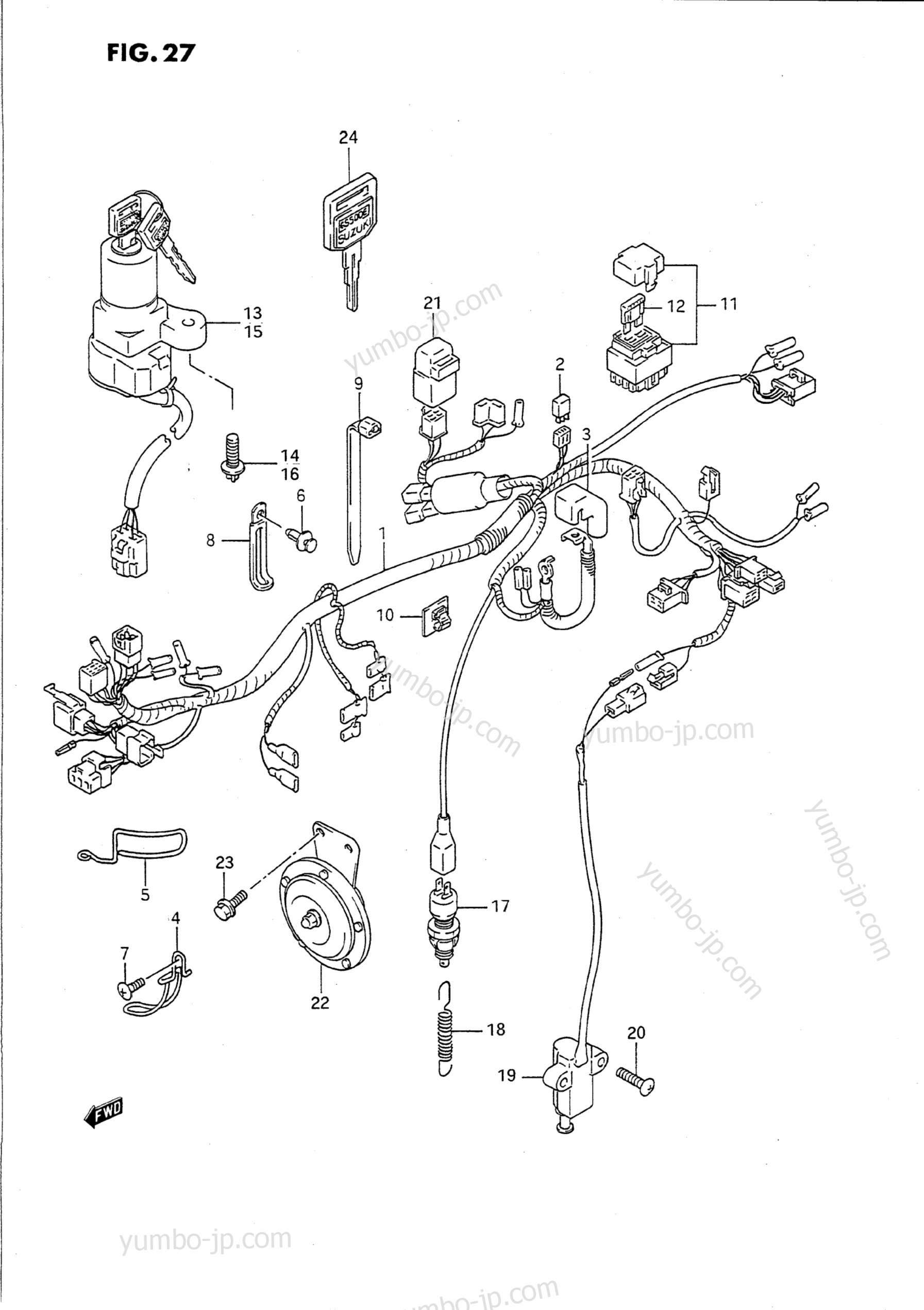 WIRING HARNESS for motorcycles SUZUKI GS500E 1992 year