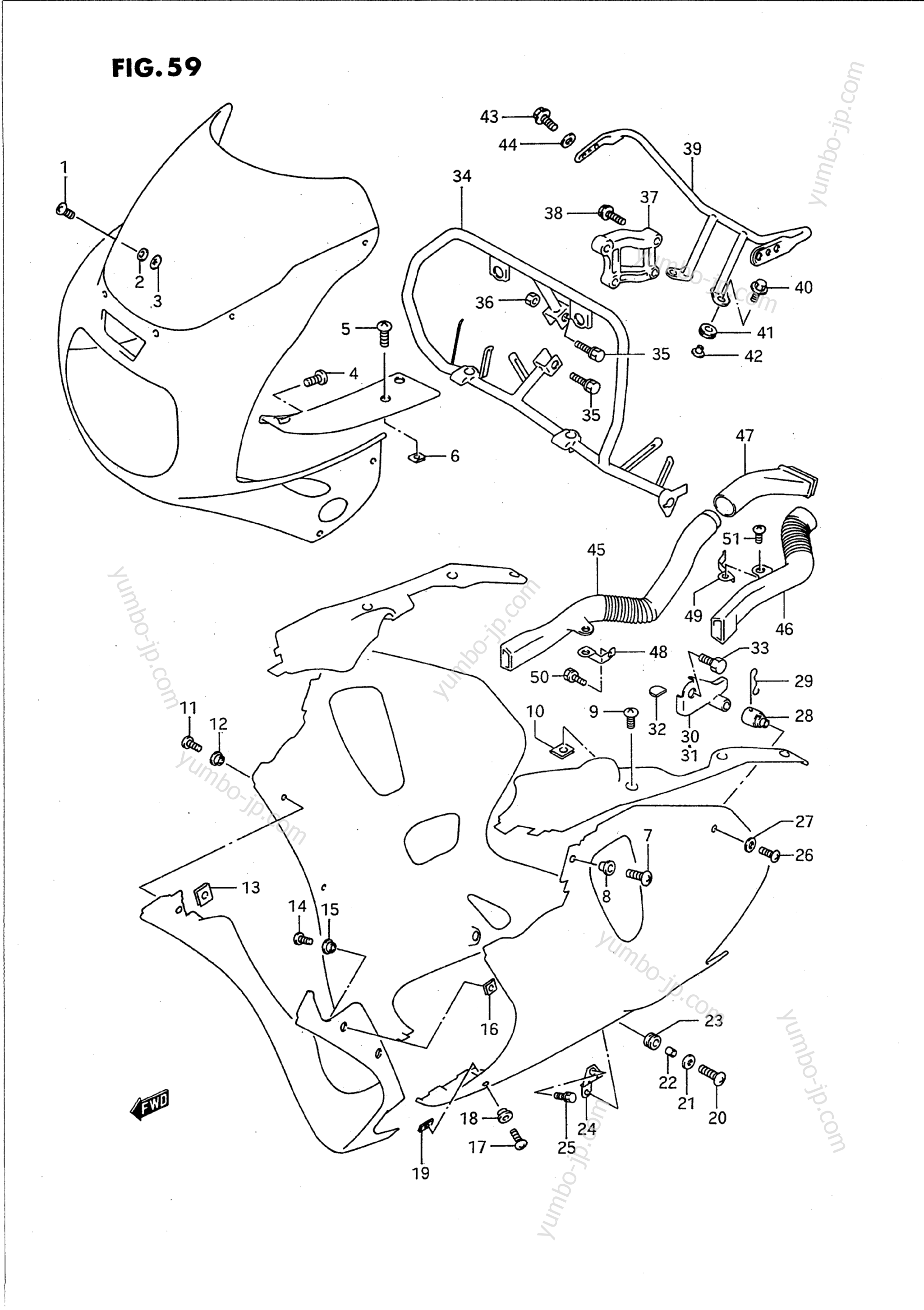 INSTALLATION PARTS (MODEL P) for motorcycles SUZUKI GSX-R750W 1993 year