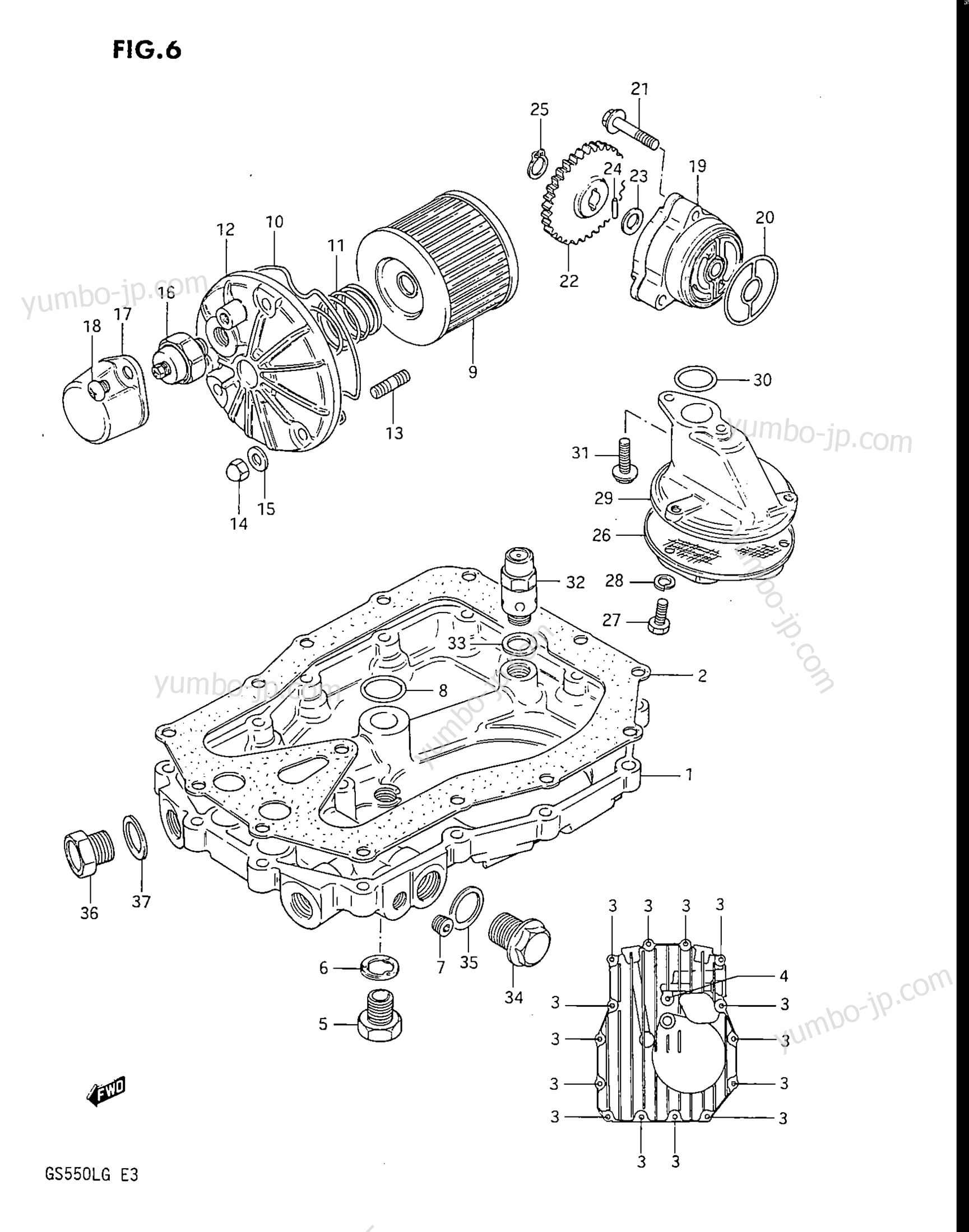 Oil Pump - Oil Filter для мотоциклов SUZUKI GS550L 1986 г.
