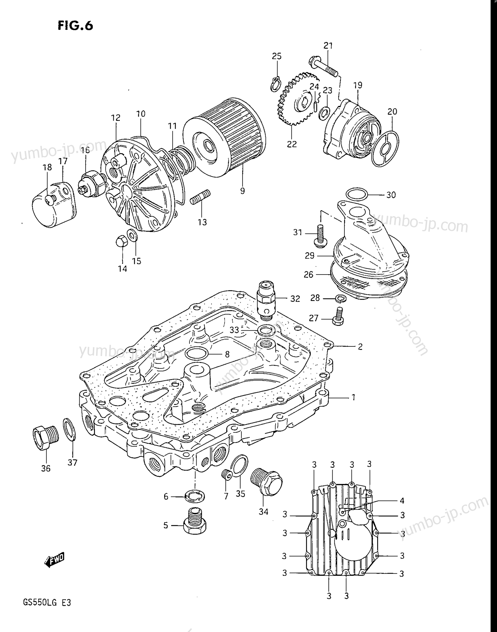 Oil Pump - Oil Filter for motorcycles SUZUKI GS550L 1986 year